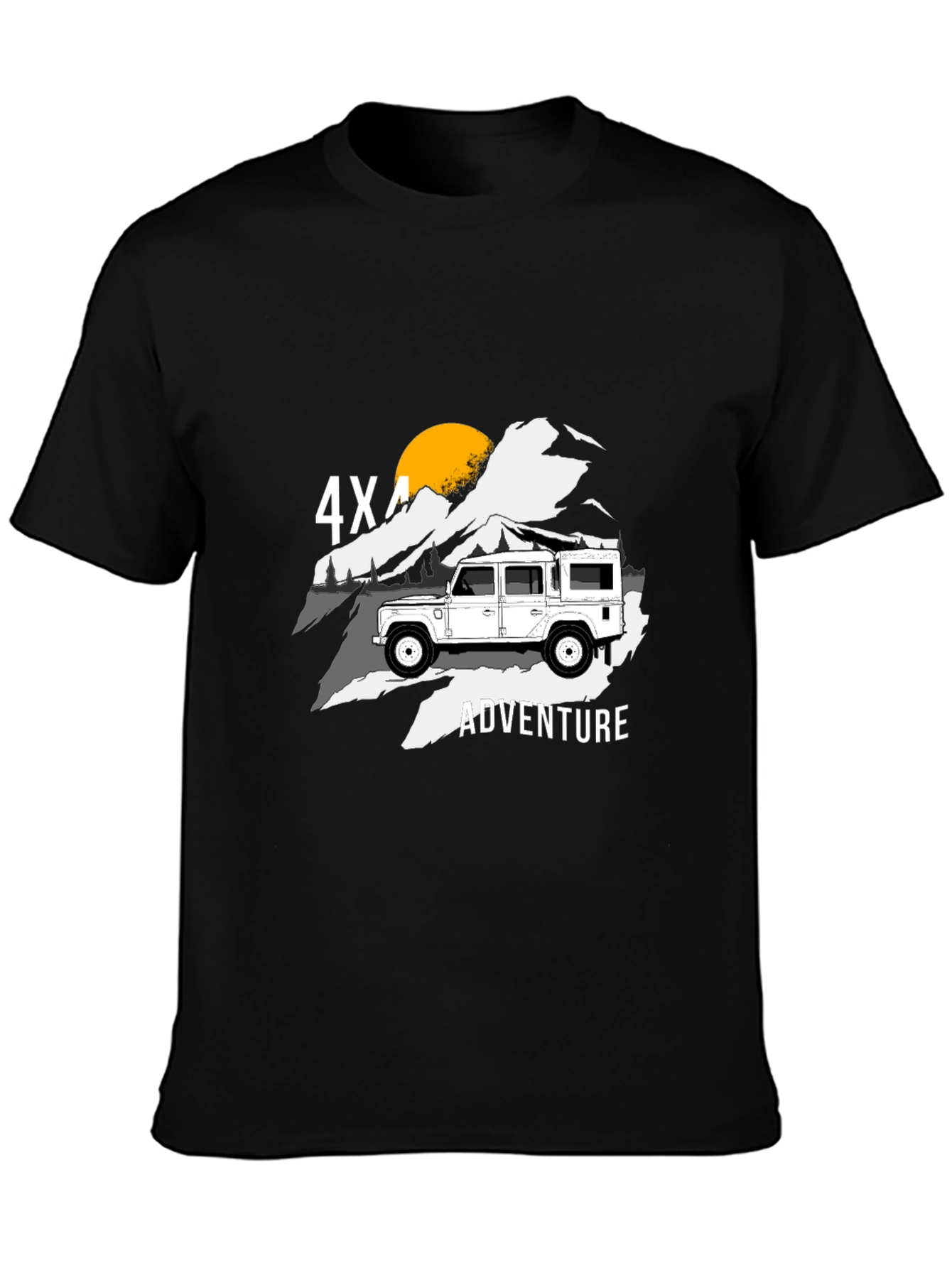 4X4 Adventure Black Graphic T-Shirt