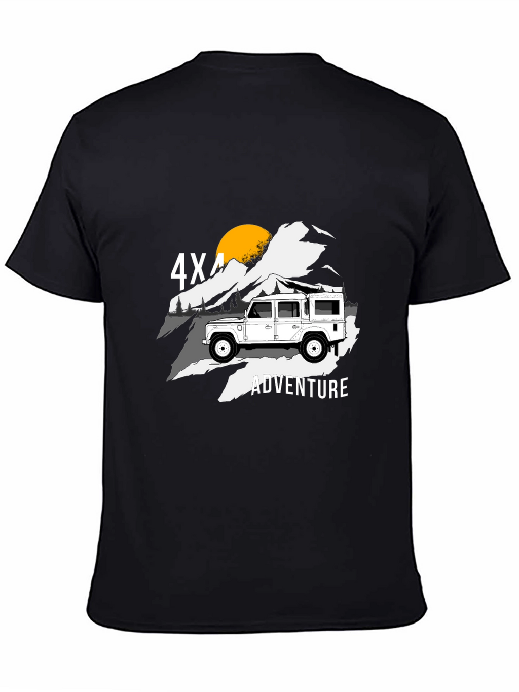4X4 Adventure Black Graphic T-Shirt