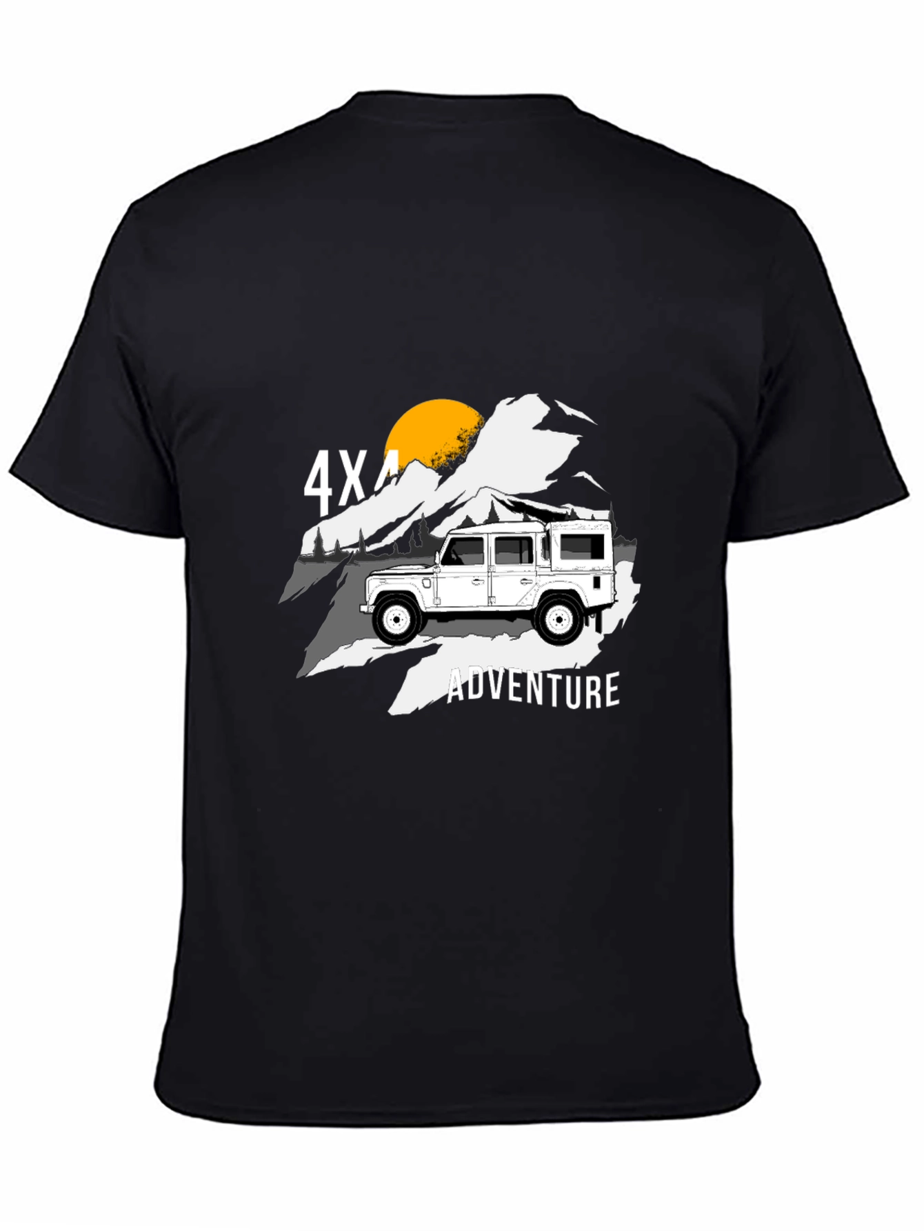 4X4 Adventure Black Graphic T-Shirt