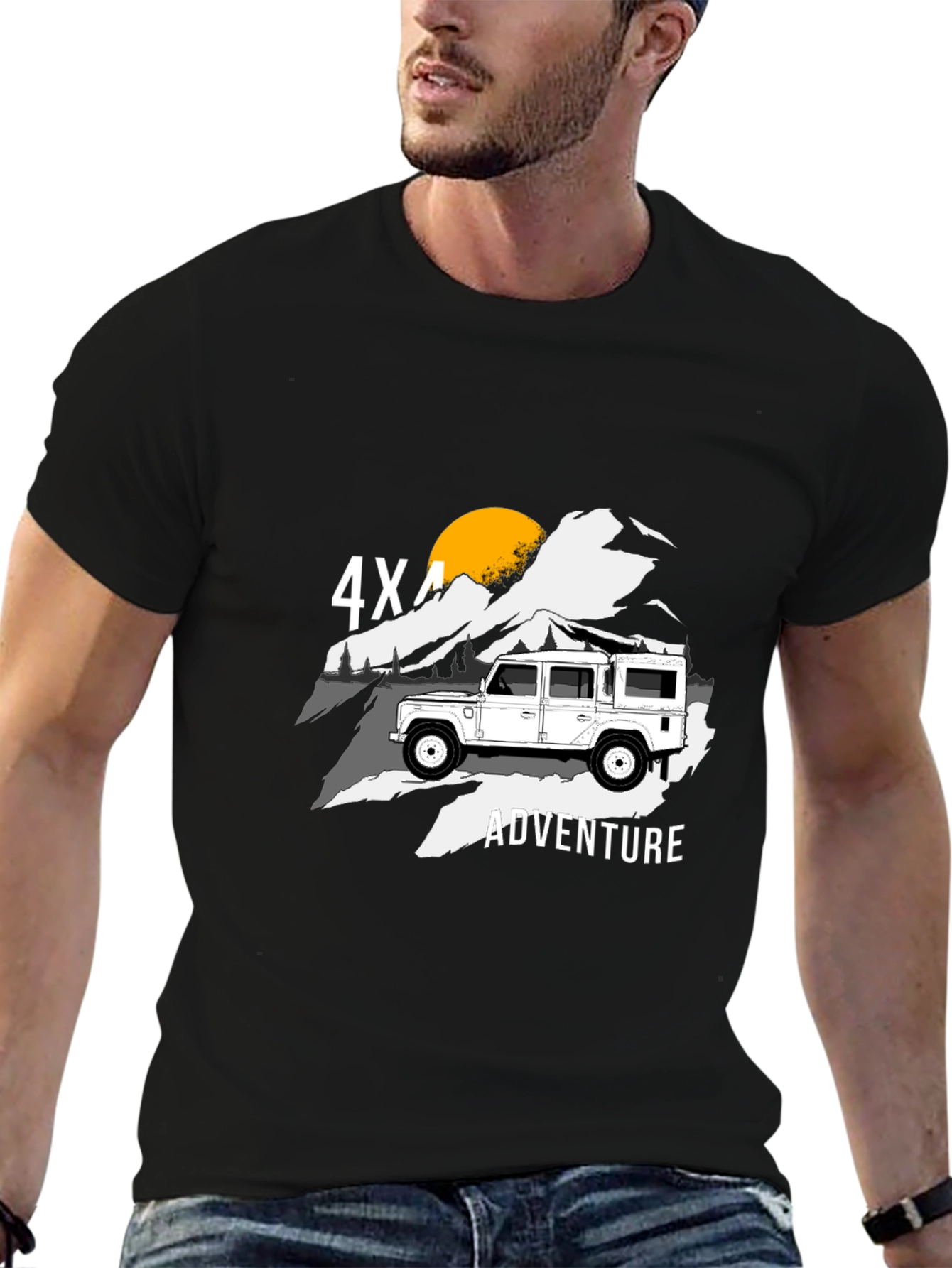4X4 Adventure Black Graphic T-Shirt