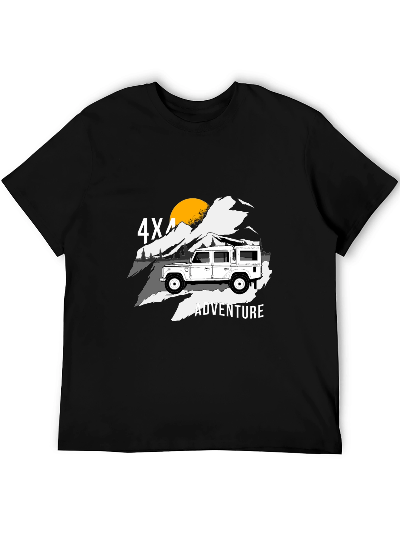4X4 Adventure Black Graphic T-Shirt