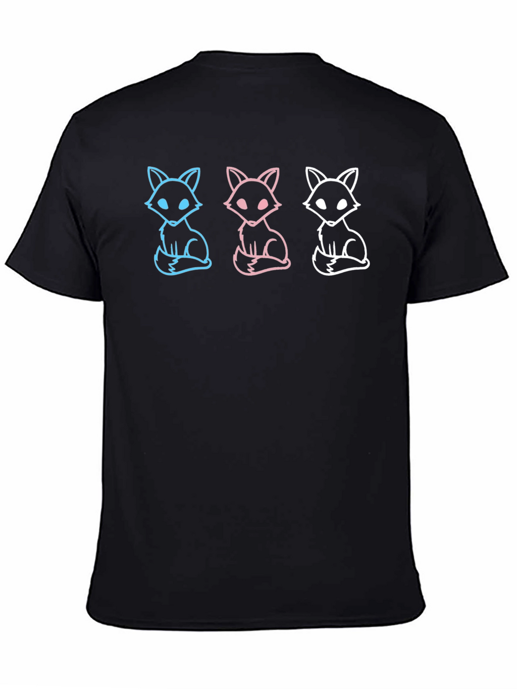 Fox Trio Graphic Tee - Stylish Black T-Shirt