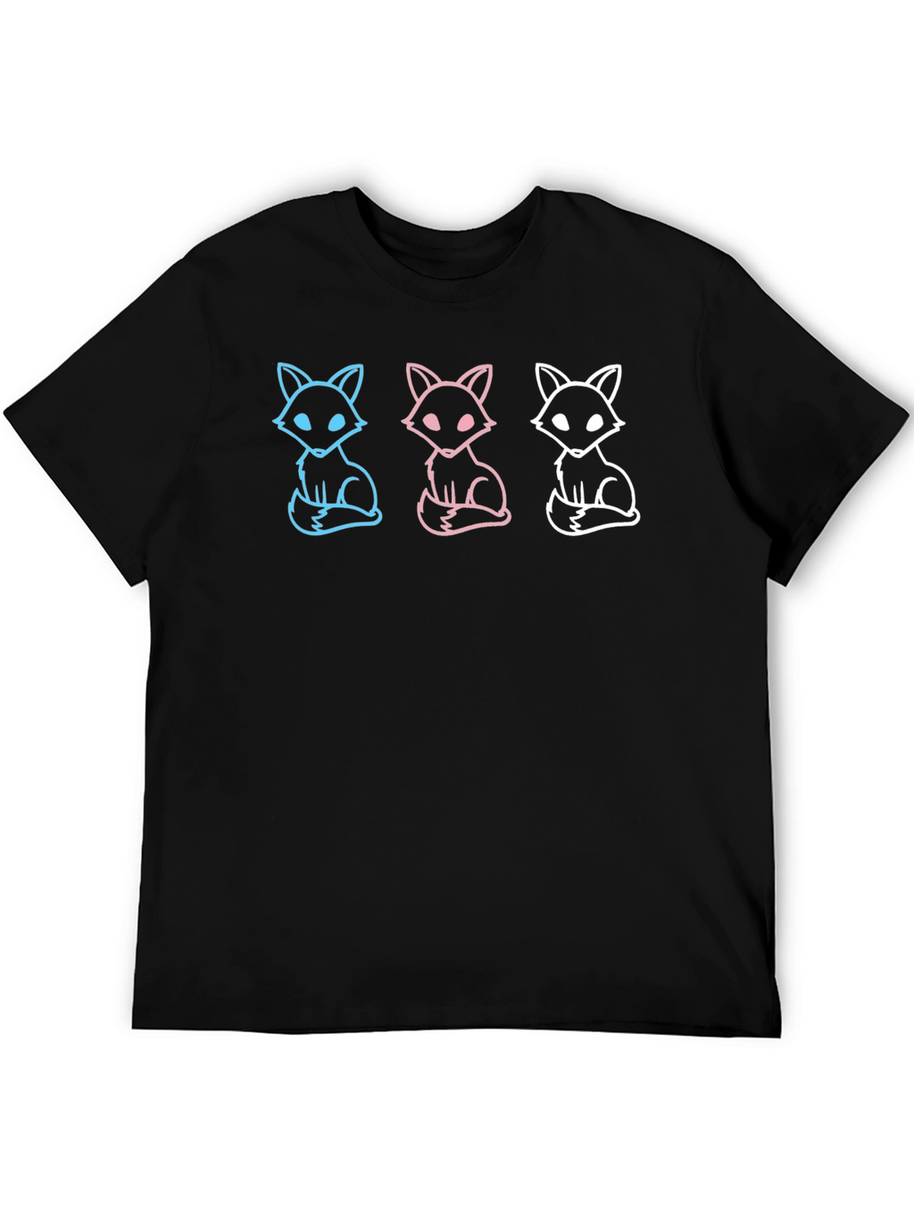Fox Trio Graphic Tee - Stylish Black T-Shirt