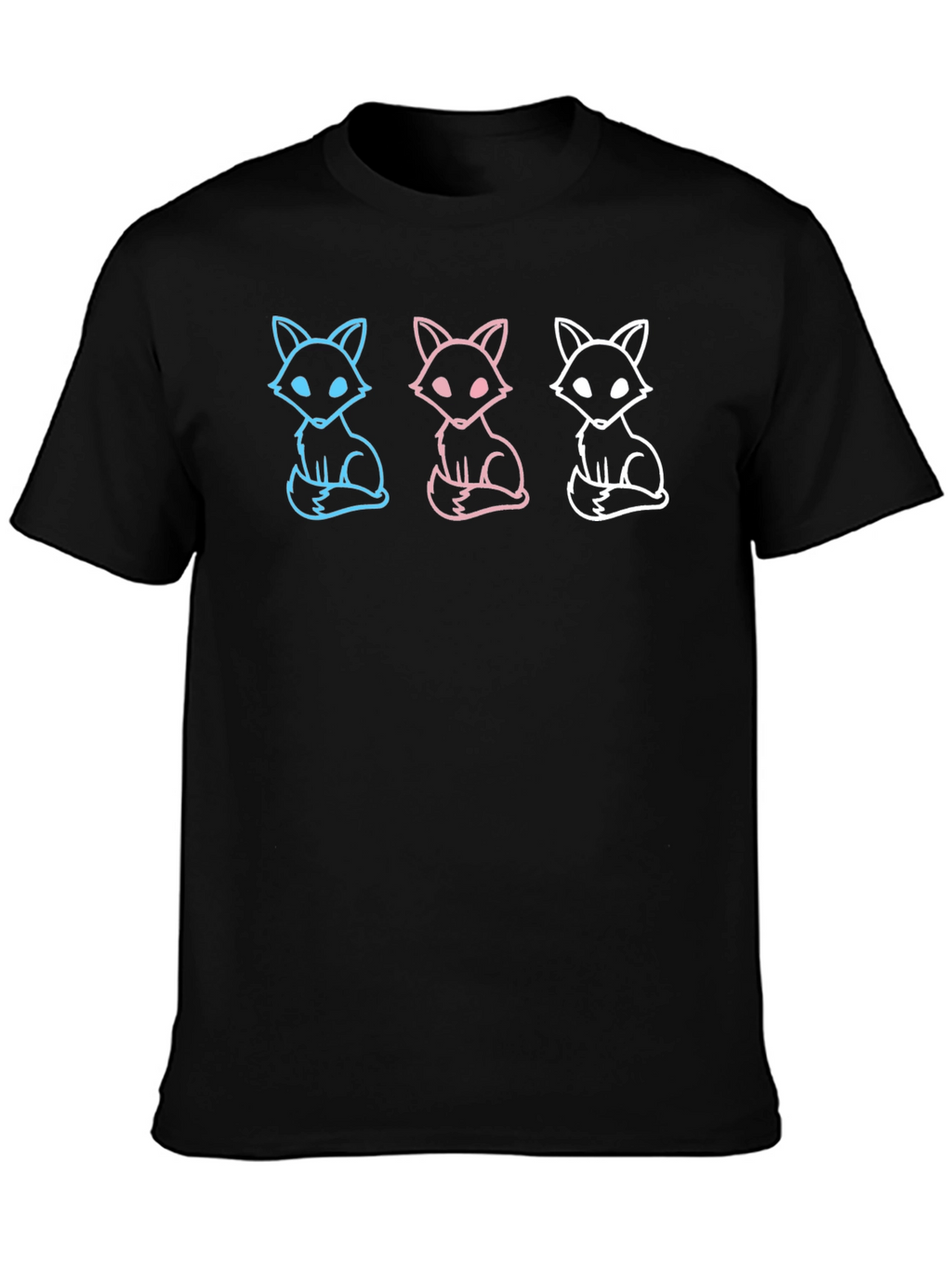 Fox Trio Graphic Tee - Stylish Black T-Shirt