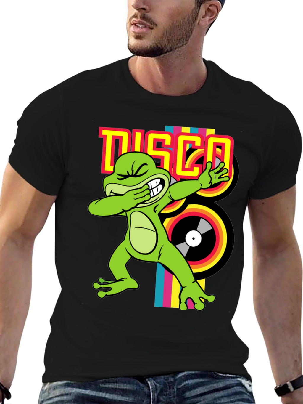 Disco Frog Graphic Tee - Groovy Style!