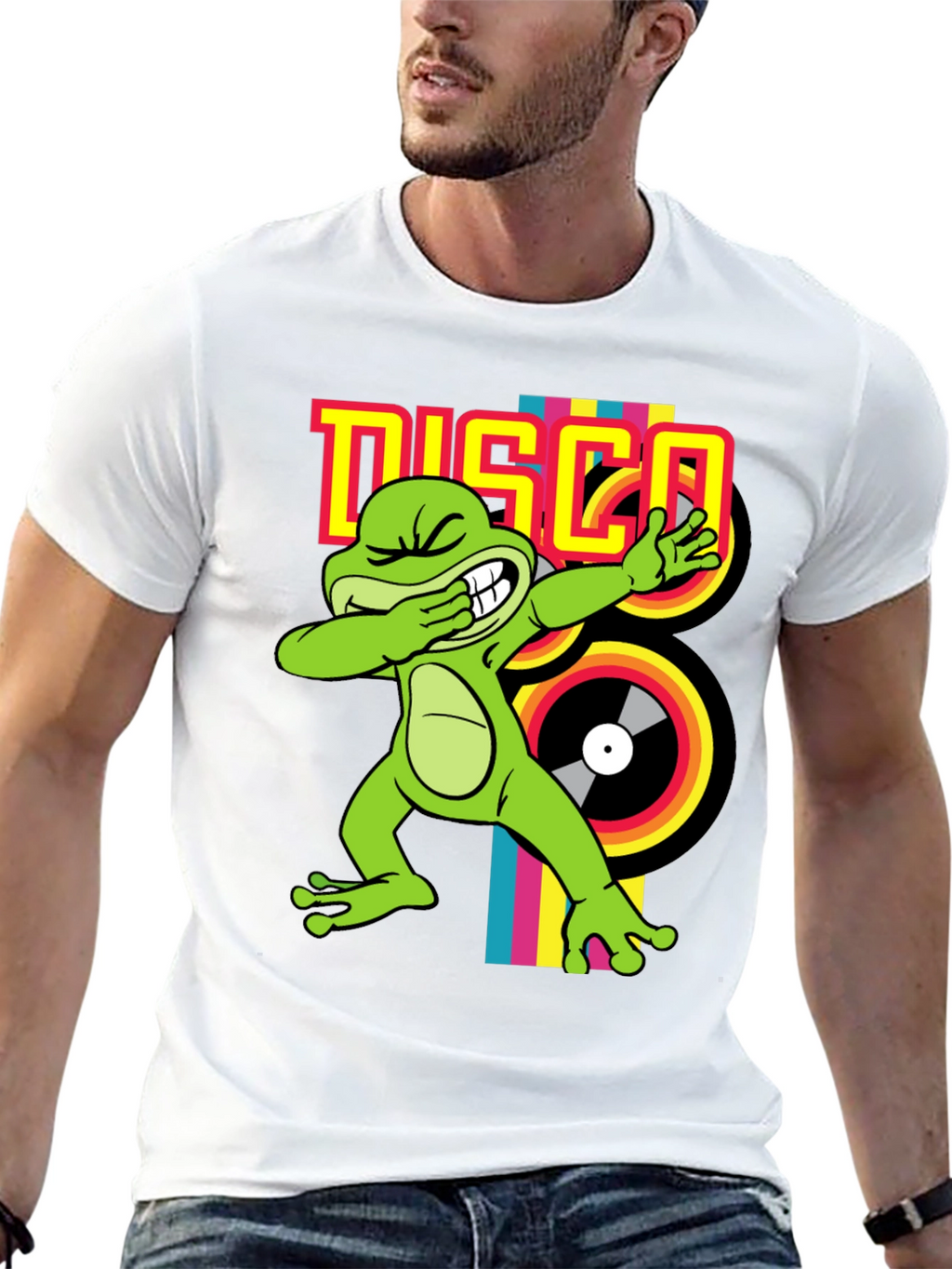 Disco Frog Graphic Tee - Groovy Style!