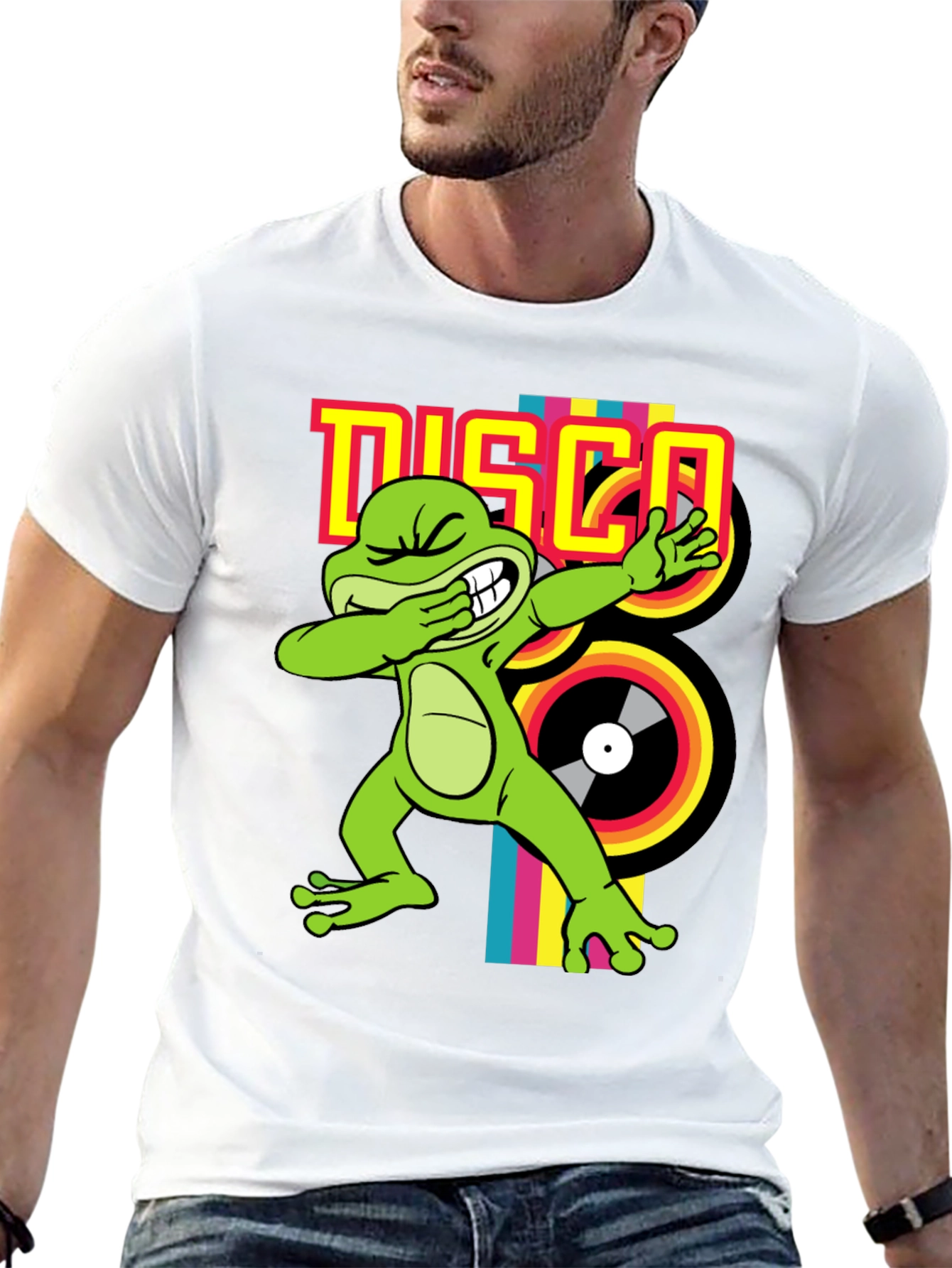 Disco Frog Graphic Tee - Groovy Style!
