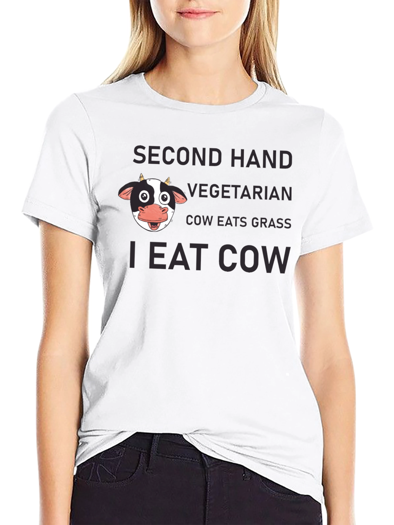 Funny I Eat Cow Black T-Shirt