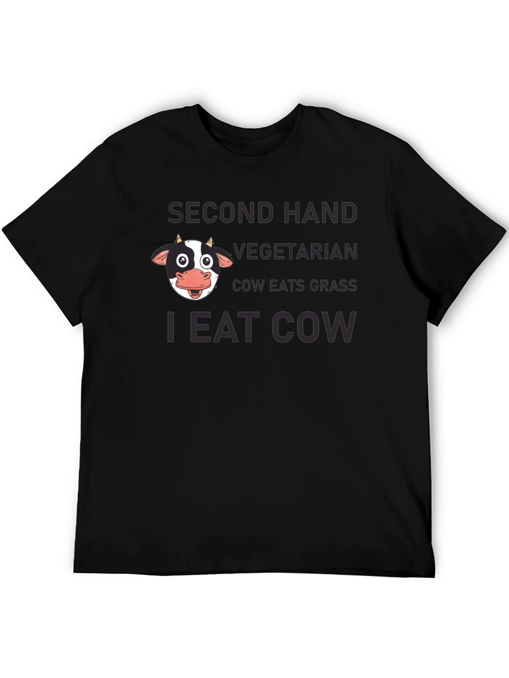 Funny I Eat Cow Black T-Shirt
