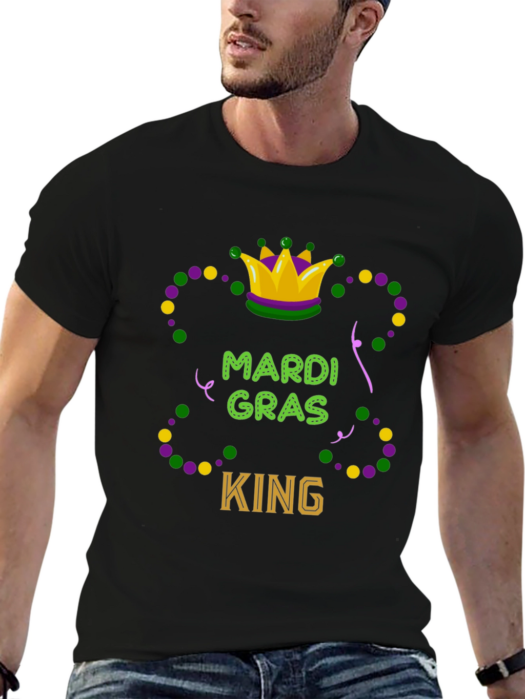 Mardi Gras King Graphic T-Shirt - Festive Tee