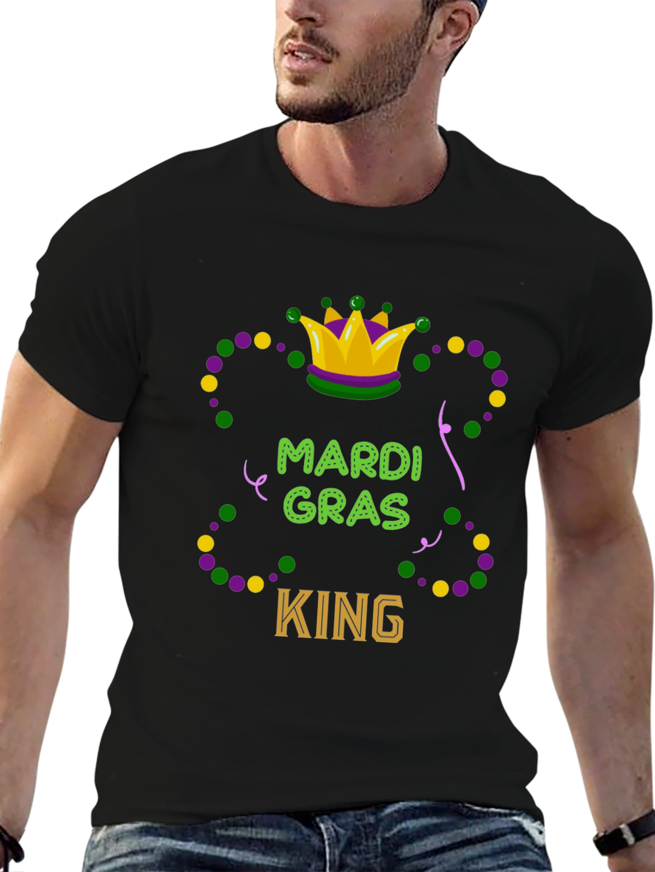 Mardi Gras King Graphic T-Shirt - Festive Tee