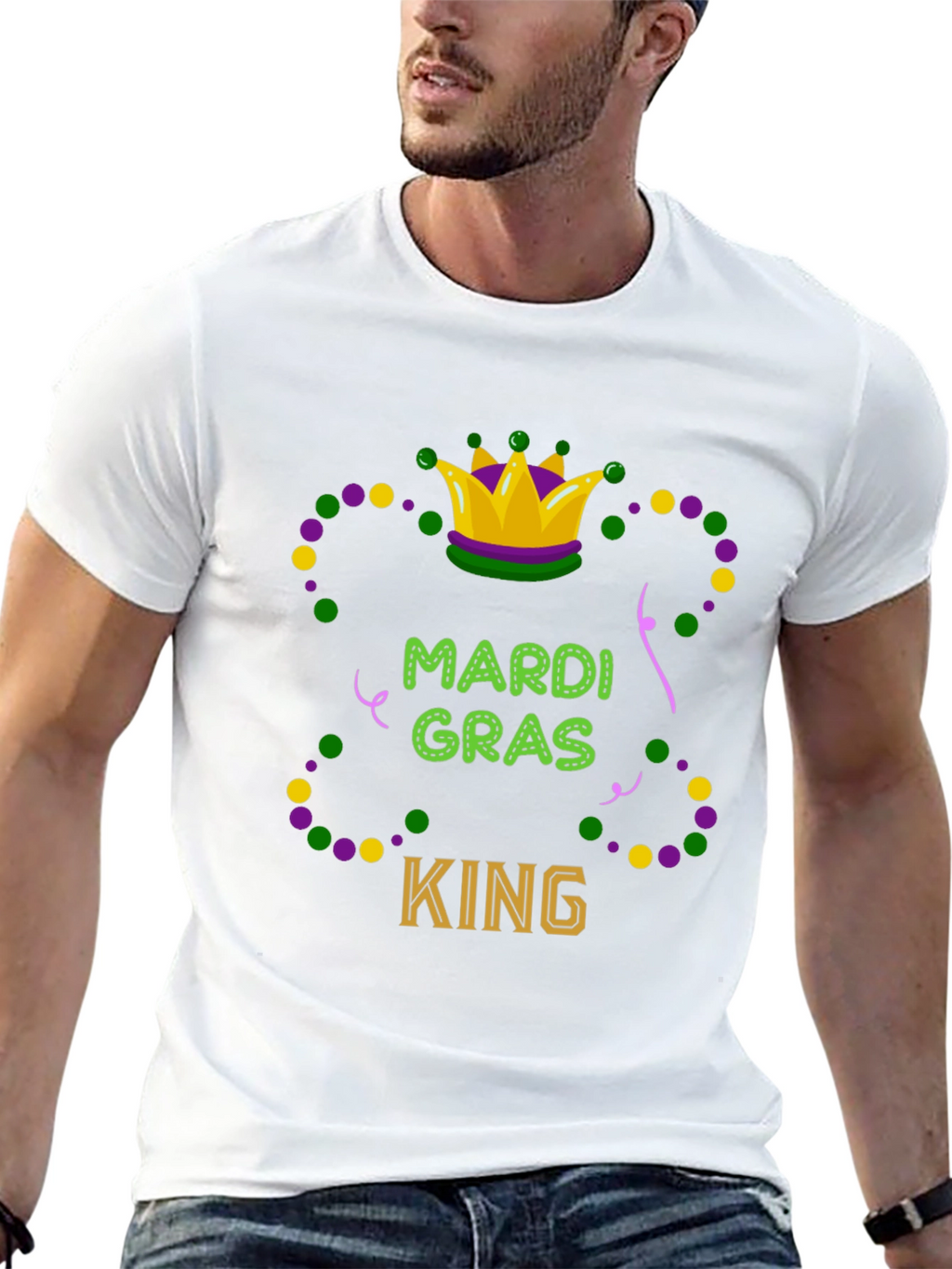 Mardi Gras King Graphic T-Shirt - Festive Tee
