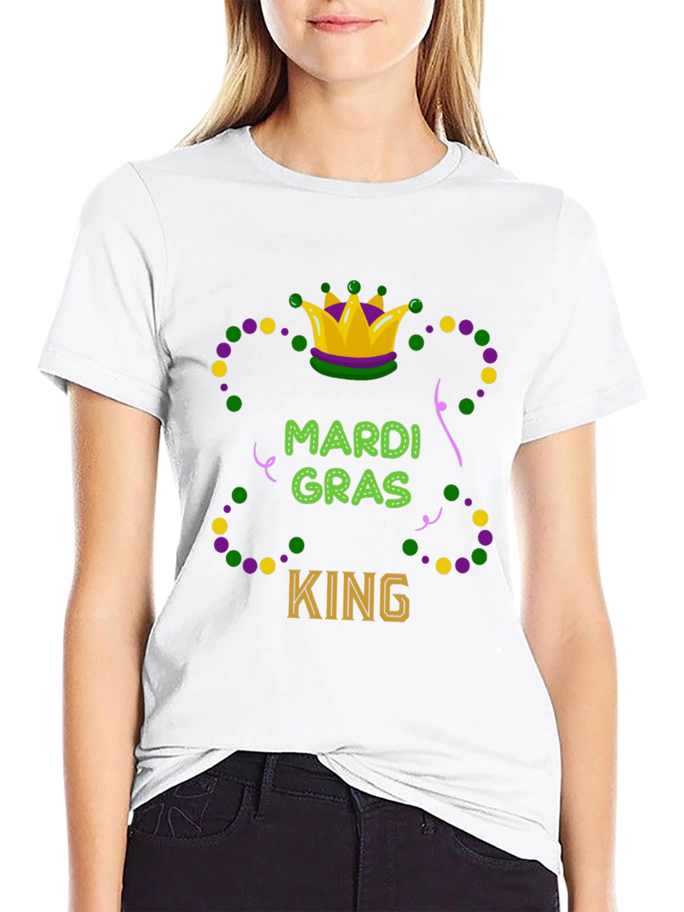 Mardi Gras King Graphic T-Shirt - Festive Tee