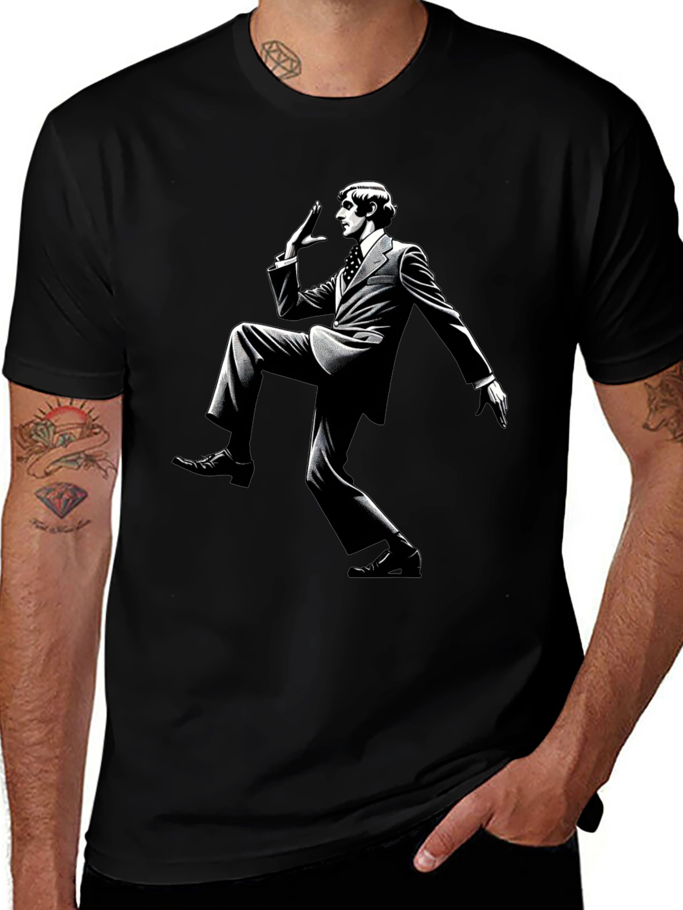 Retro Style Dance Black T-Shirt