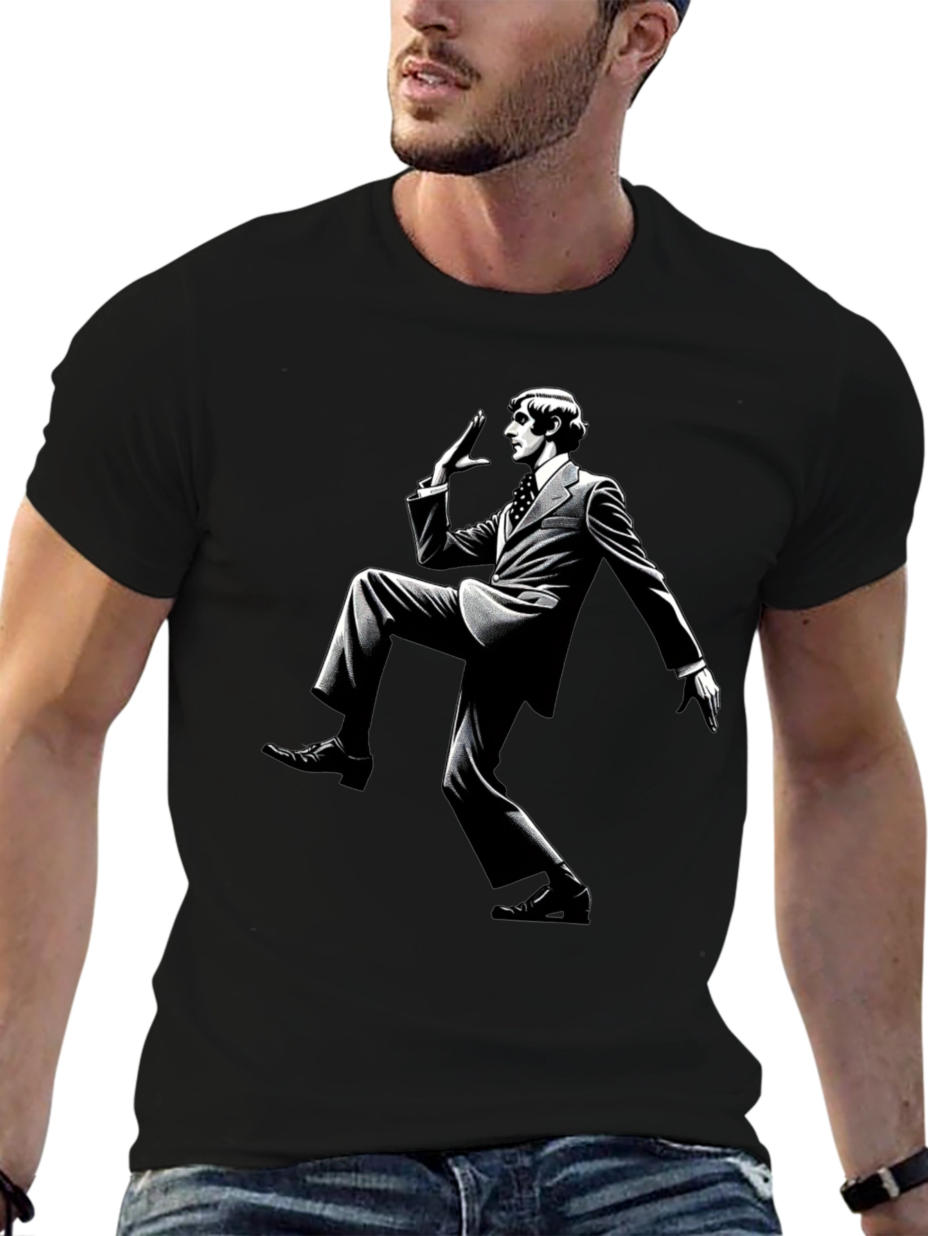Retro Style Dance Black T-Shirt