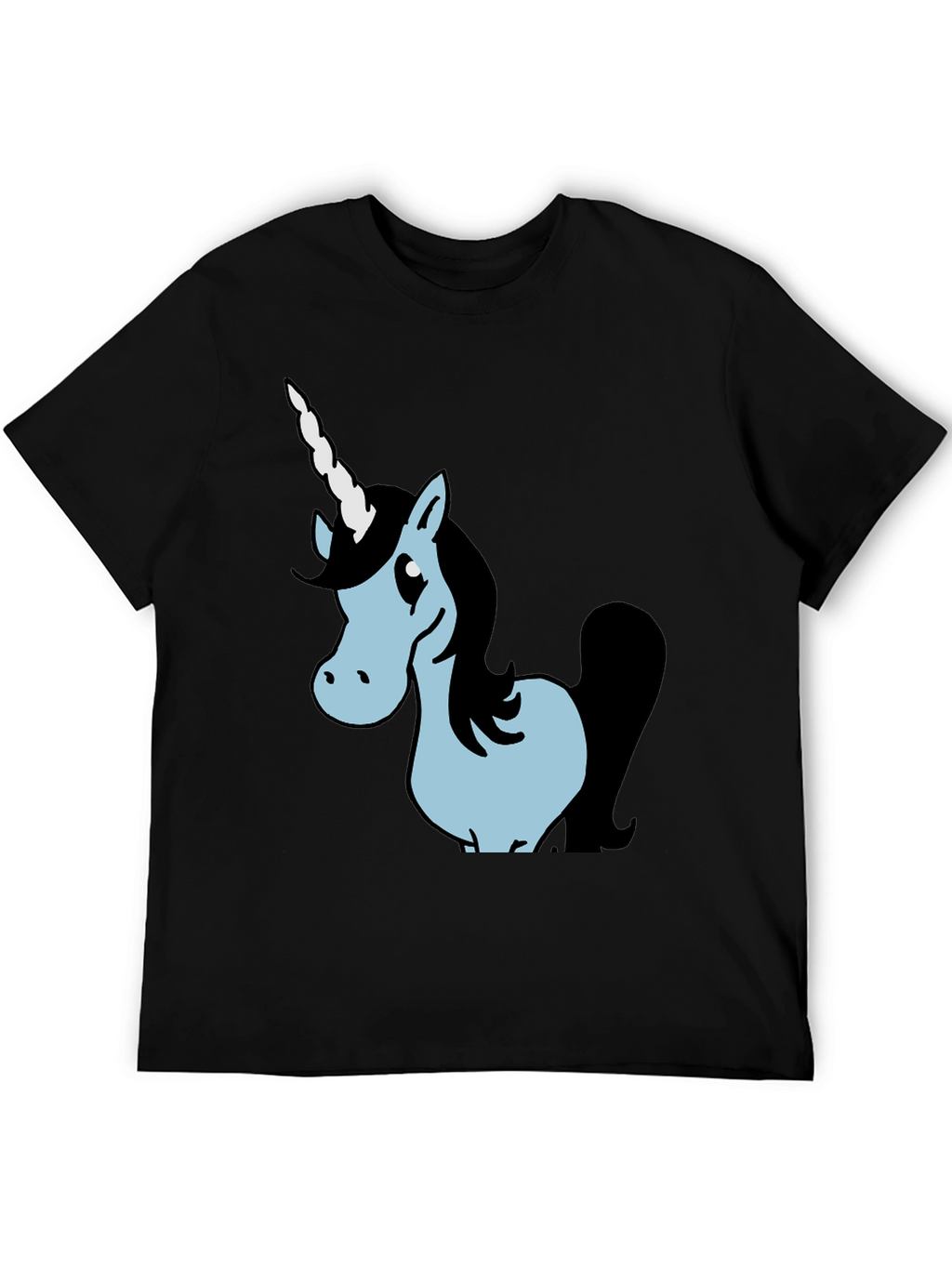 Unicorn Graphic Black Cotton T-Shirt