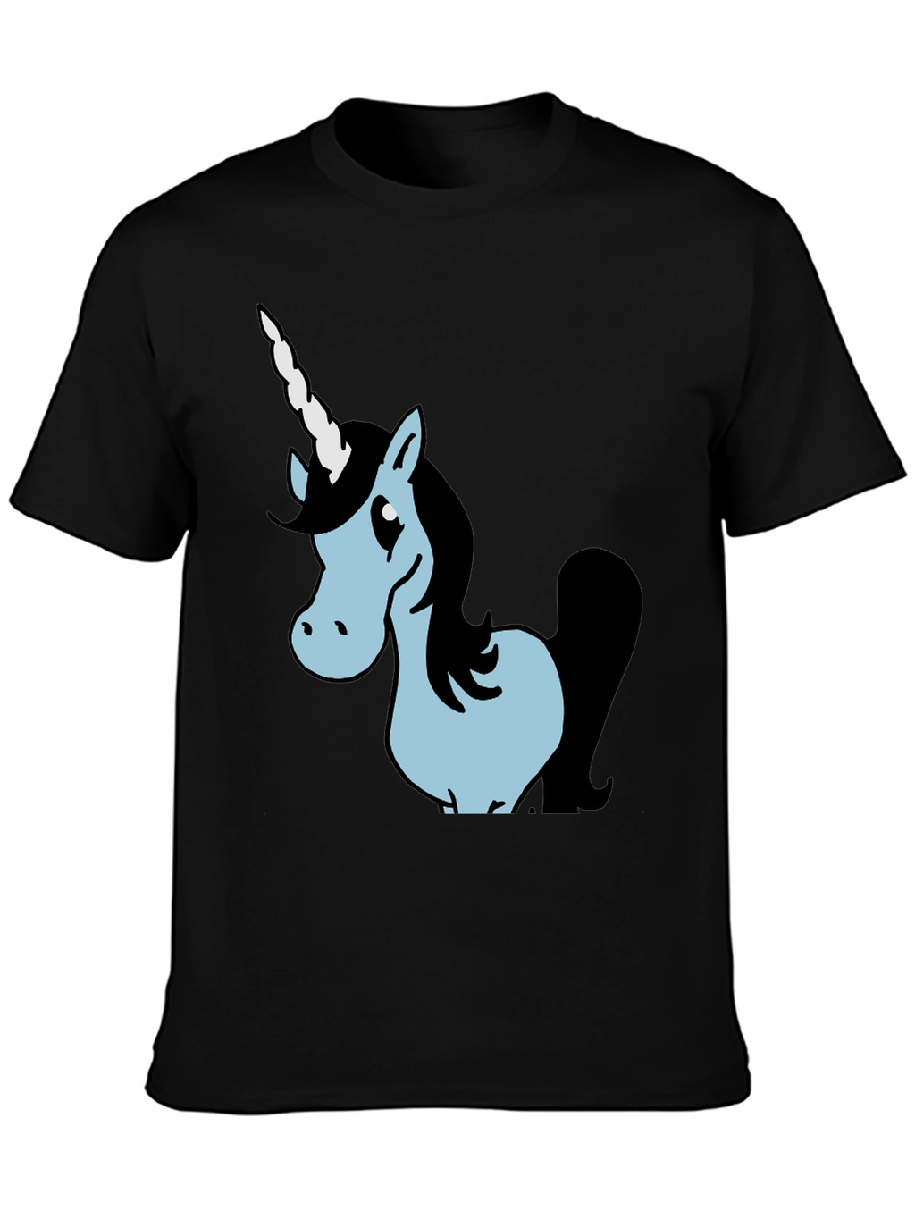 Unicorn Graphic Black Cotton T-Shirt