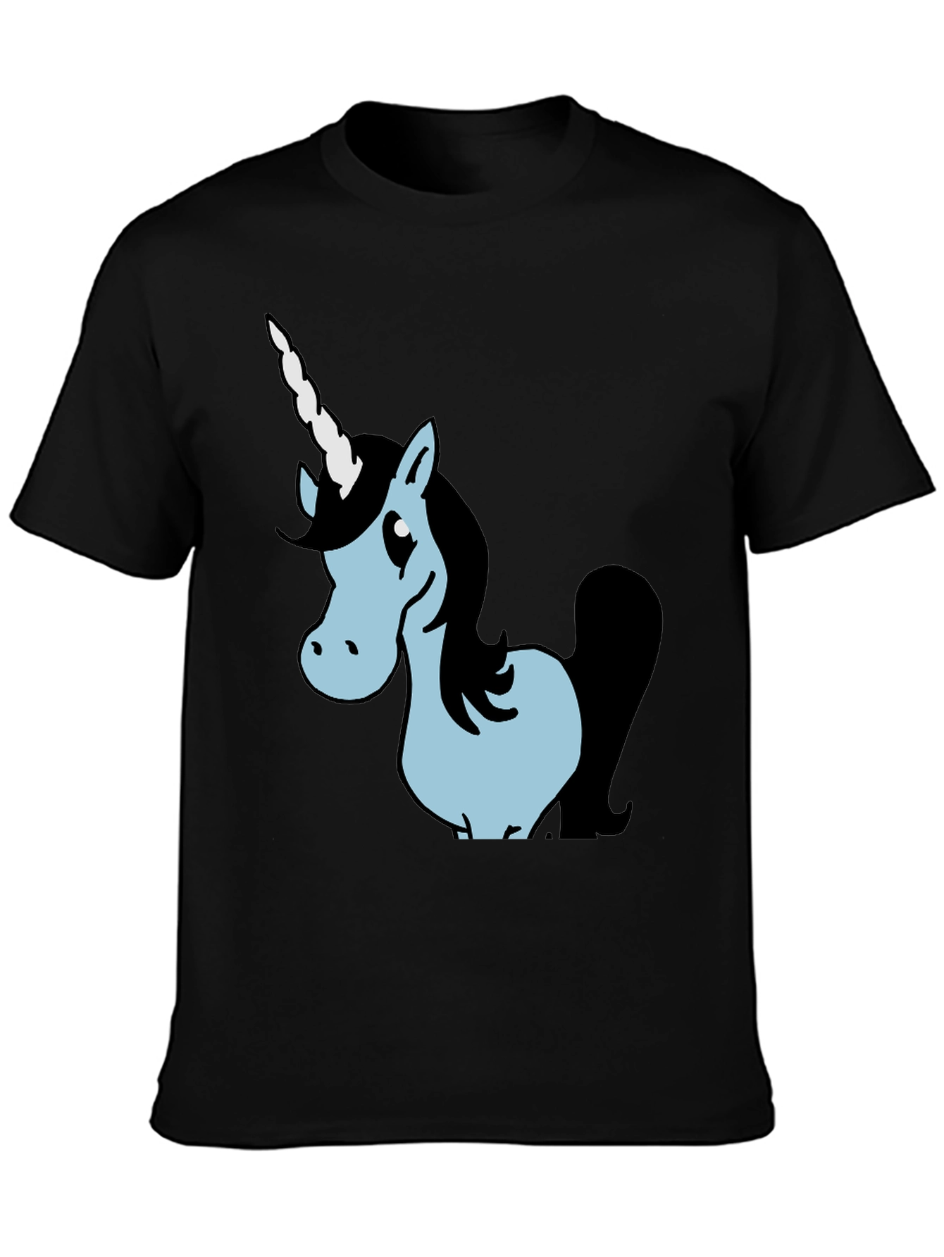 Unicorn Graphic Black Cotton T-Shirt