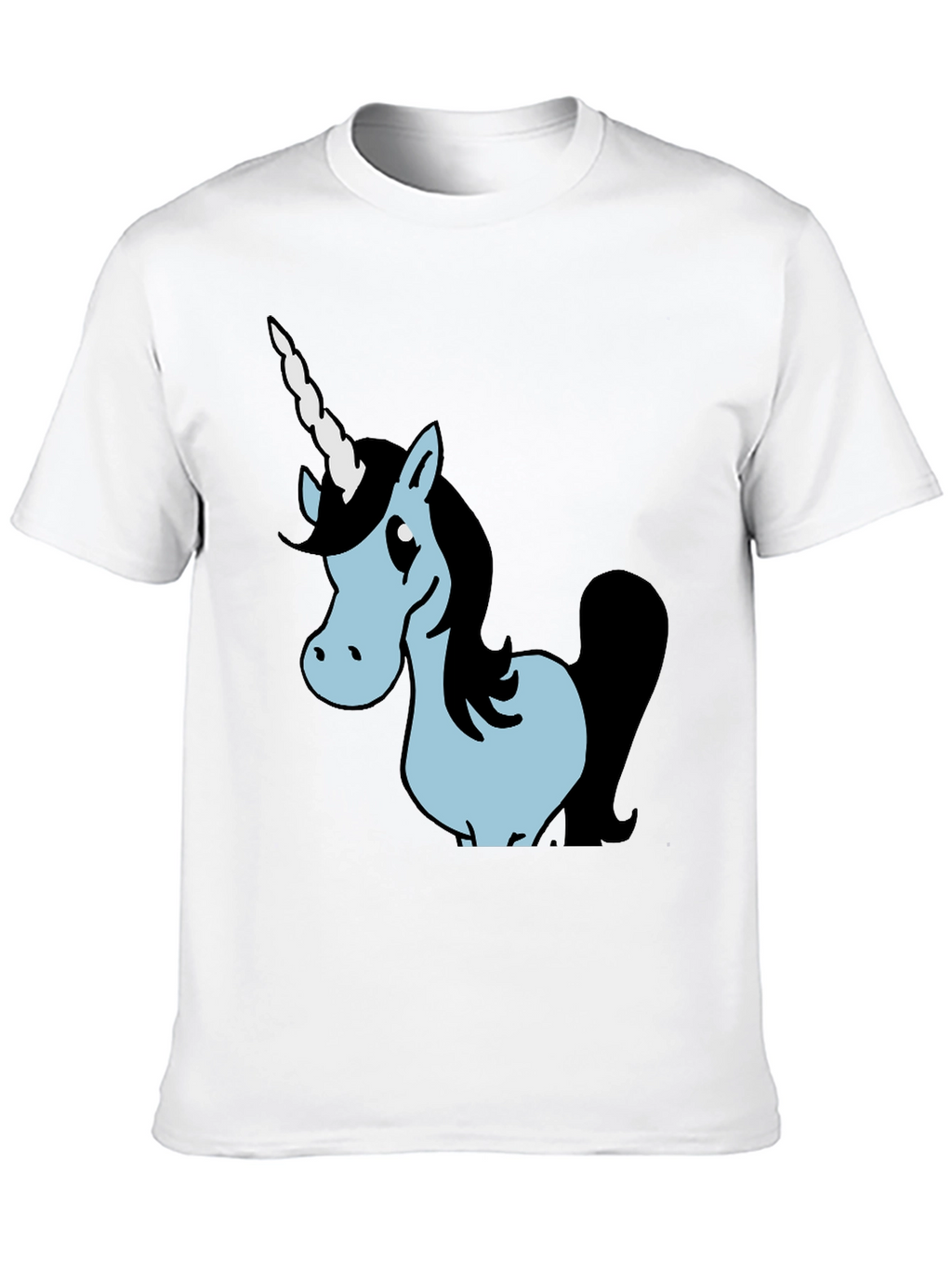 Unicorn Graphic Black Cotton T-Shirt