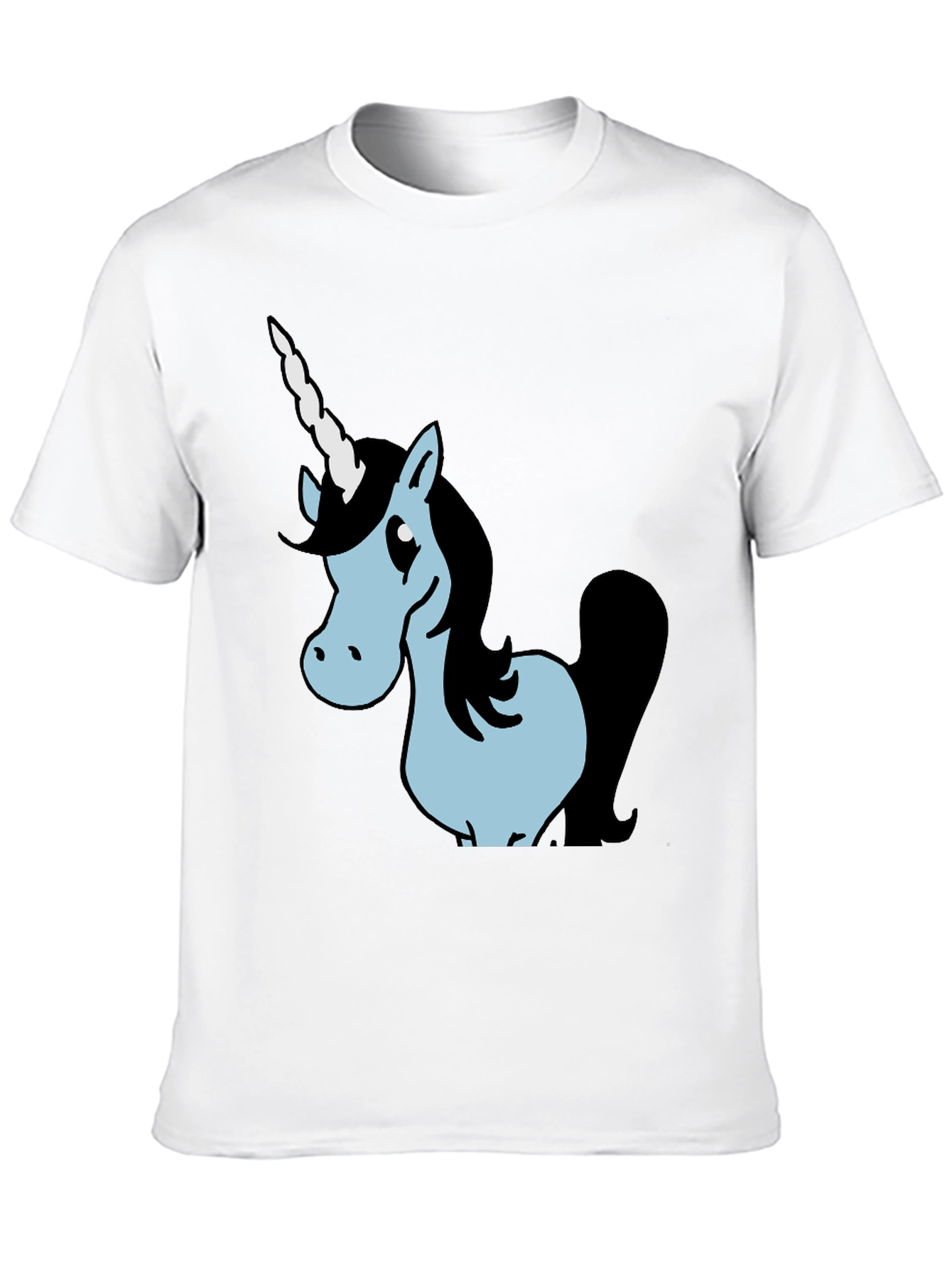 Unicorn Graphic Black Cotton T-Shirt