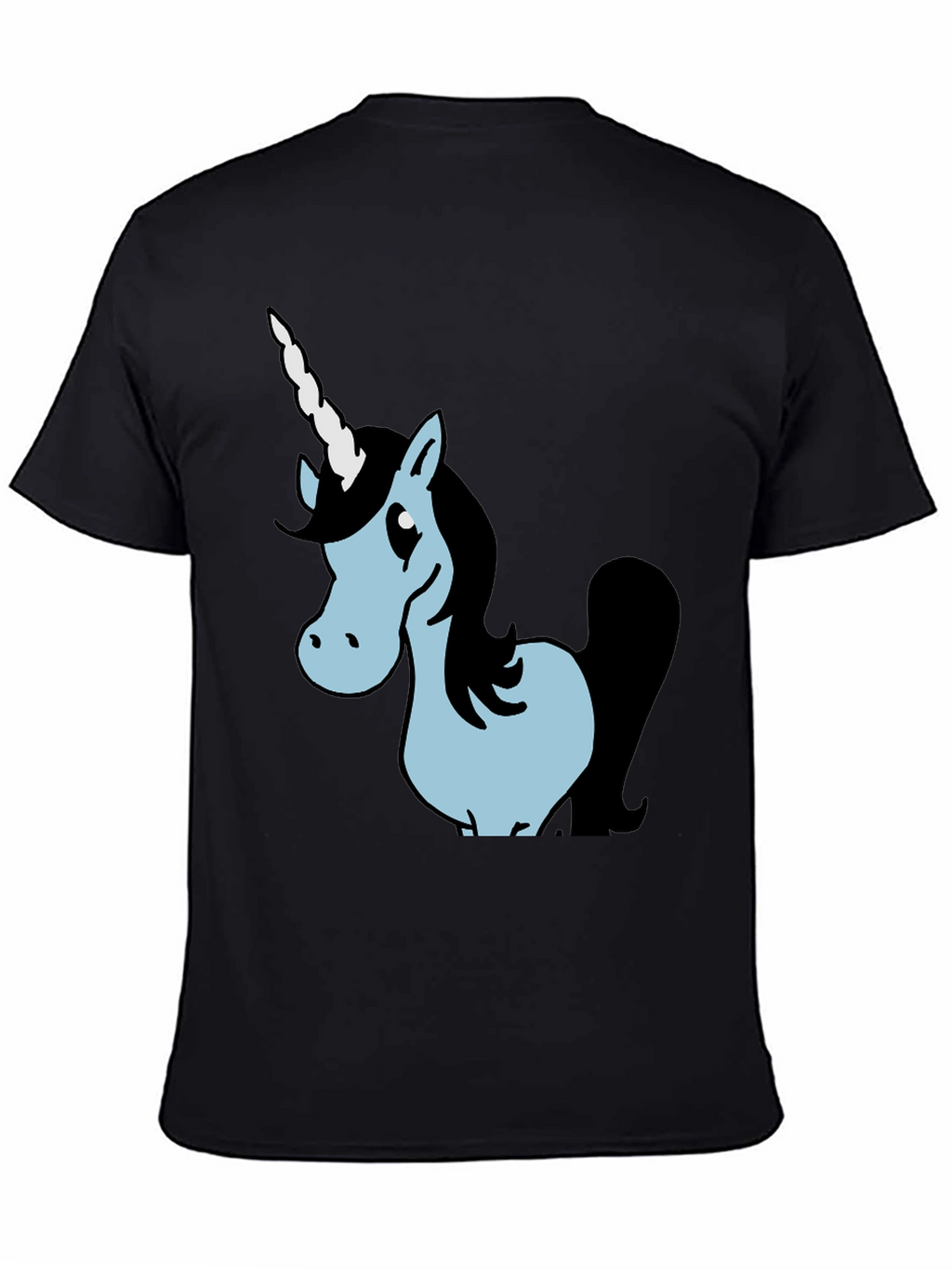 Unicorn Graphic Black Cotton T-Shirt