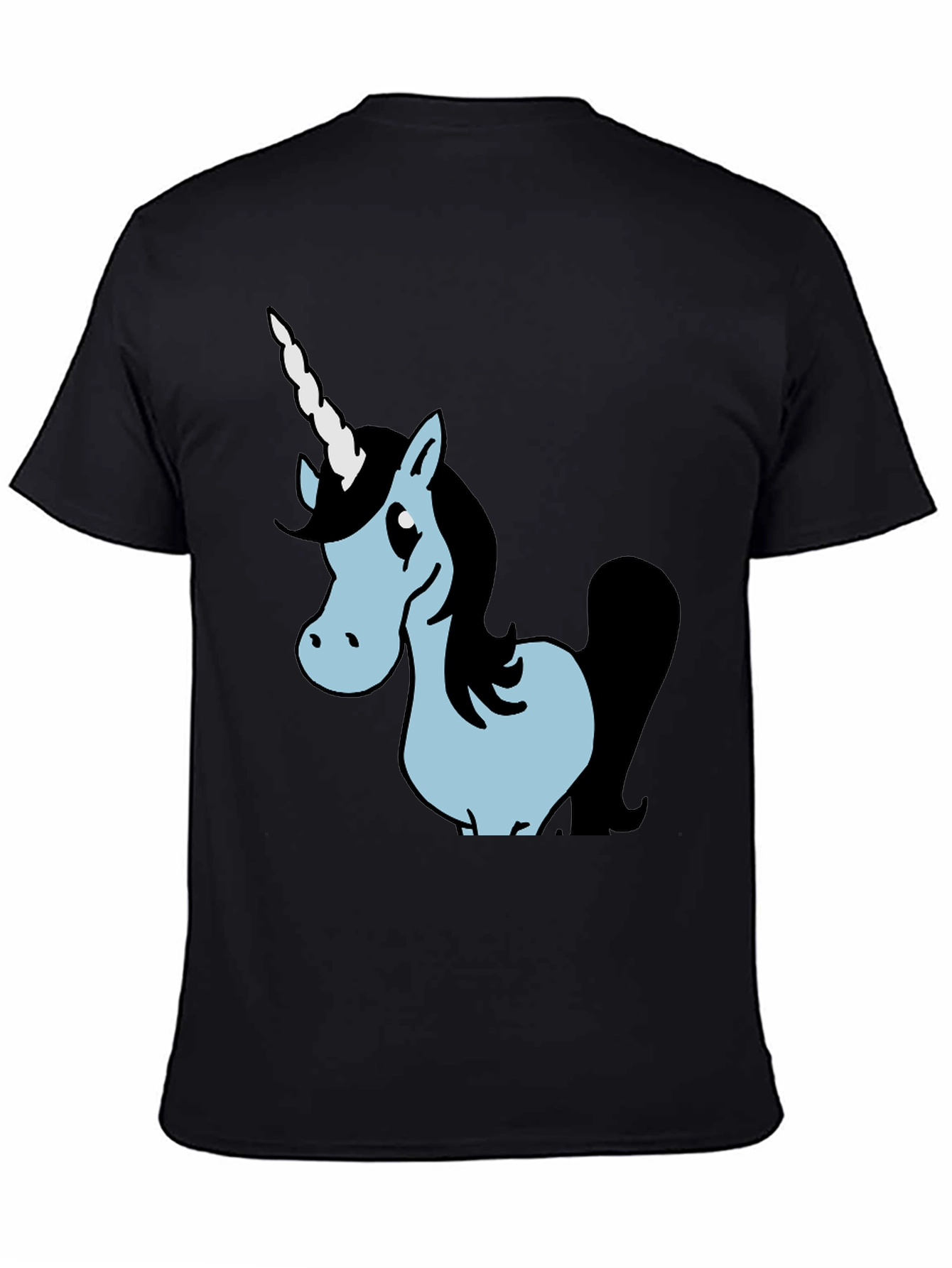 Unicorn Graphic Black Cotton T-Shirt