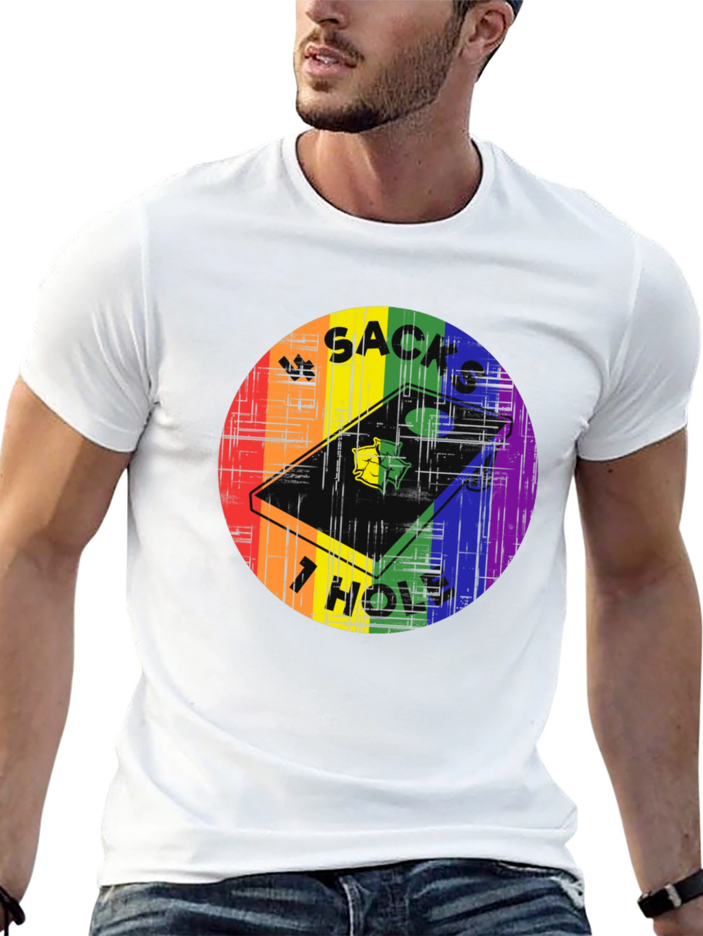 Sacks Hole Cornhole Pride T-Shirt