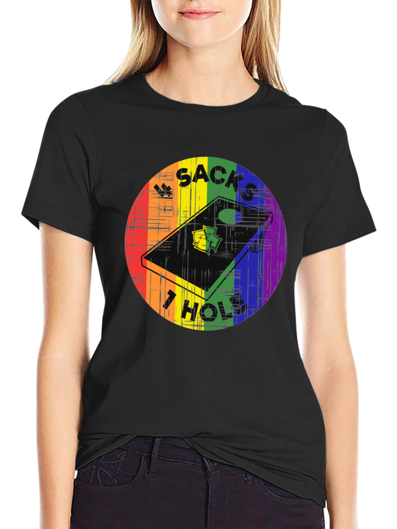 Sacks Hole Cornhole Pride T-Shirt