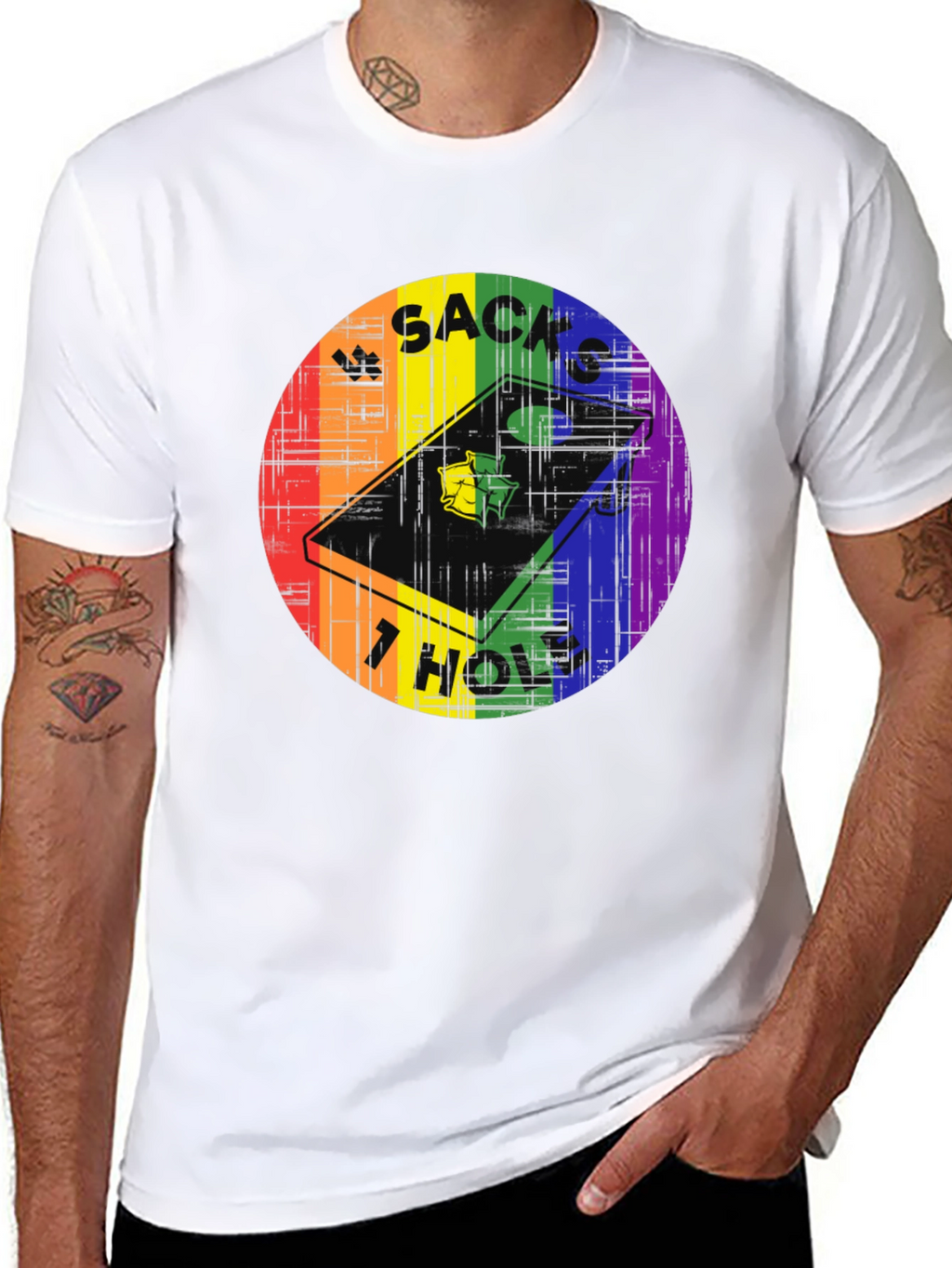 Sacks Hole Cornhole Pride T-Shirt