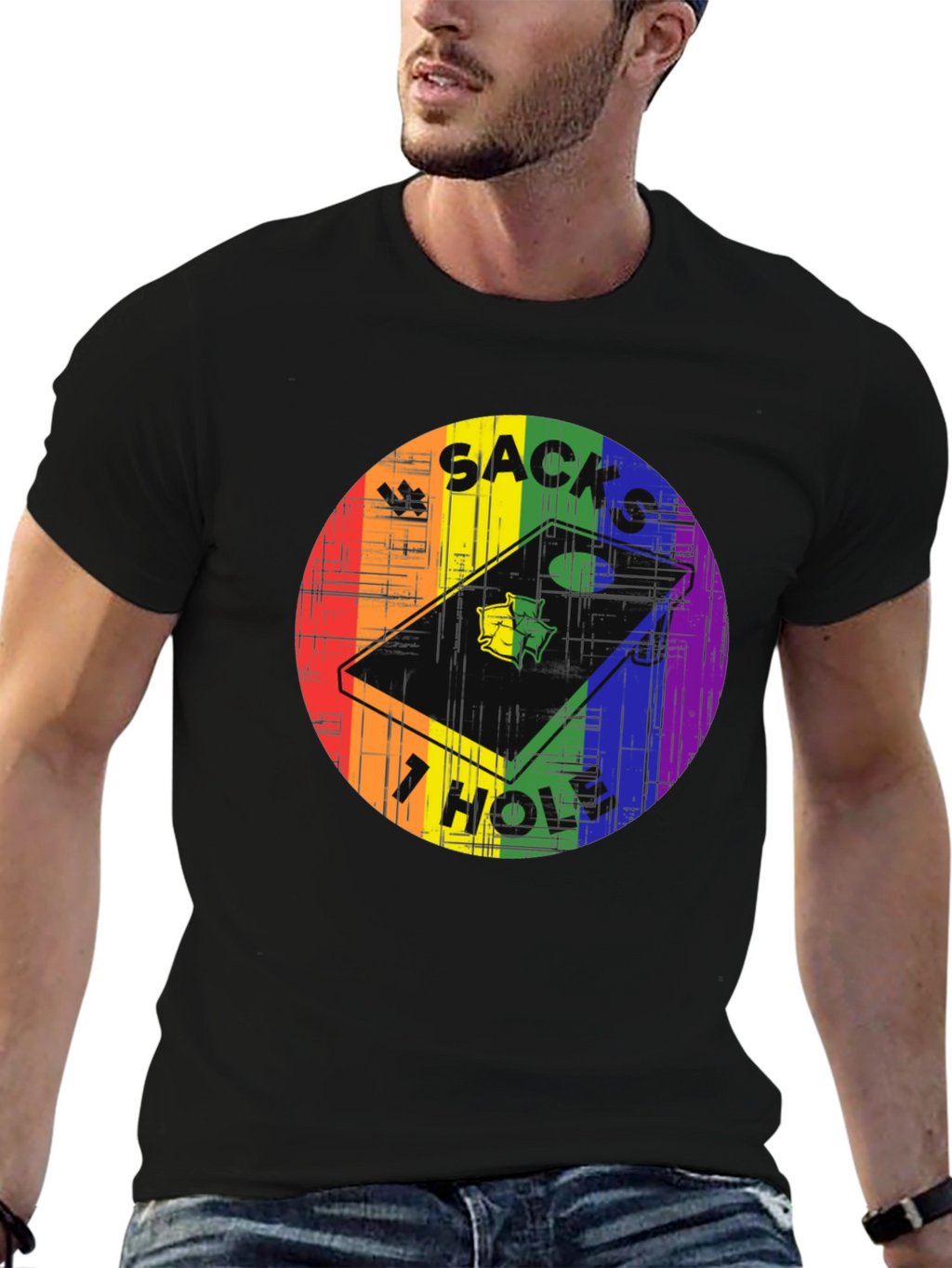 Sacks Hole Cornhole Pride T-Shirt