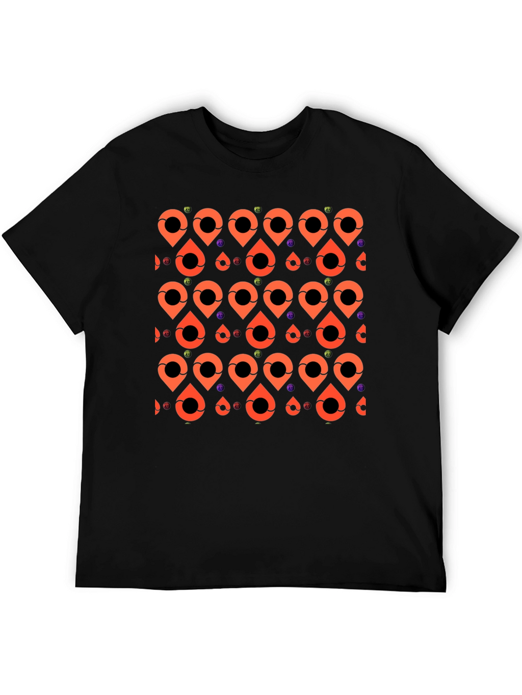 Patterned Graphic Tee - Black