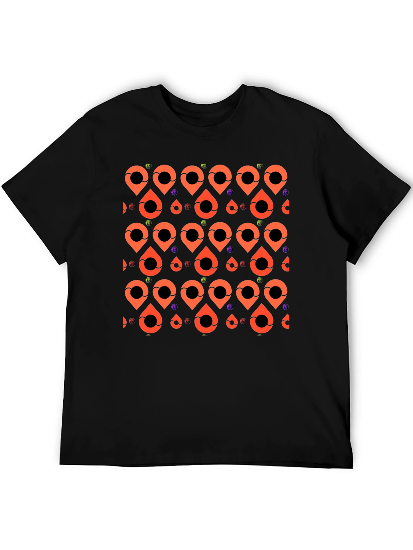 Patterned Graphic Tee - Black