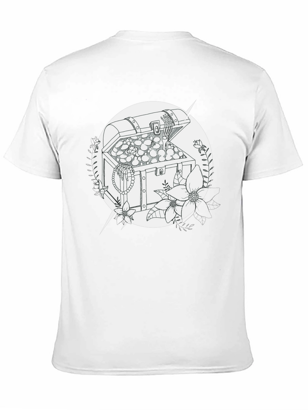 Treasure Chest Graphic Tee - Black Cotton T-Shirt