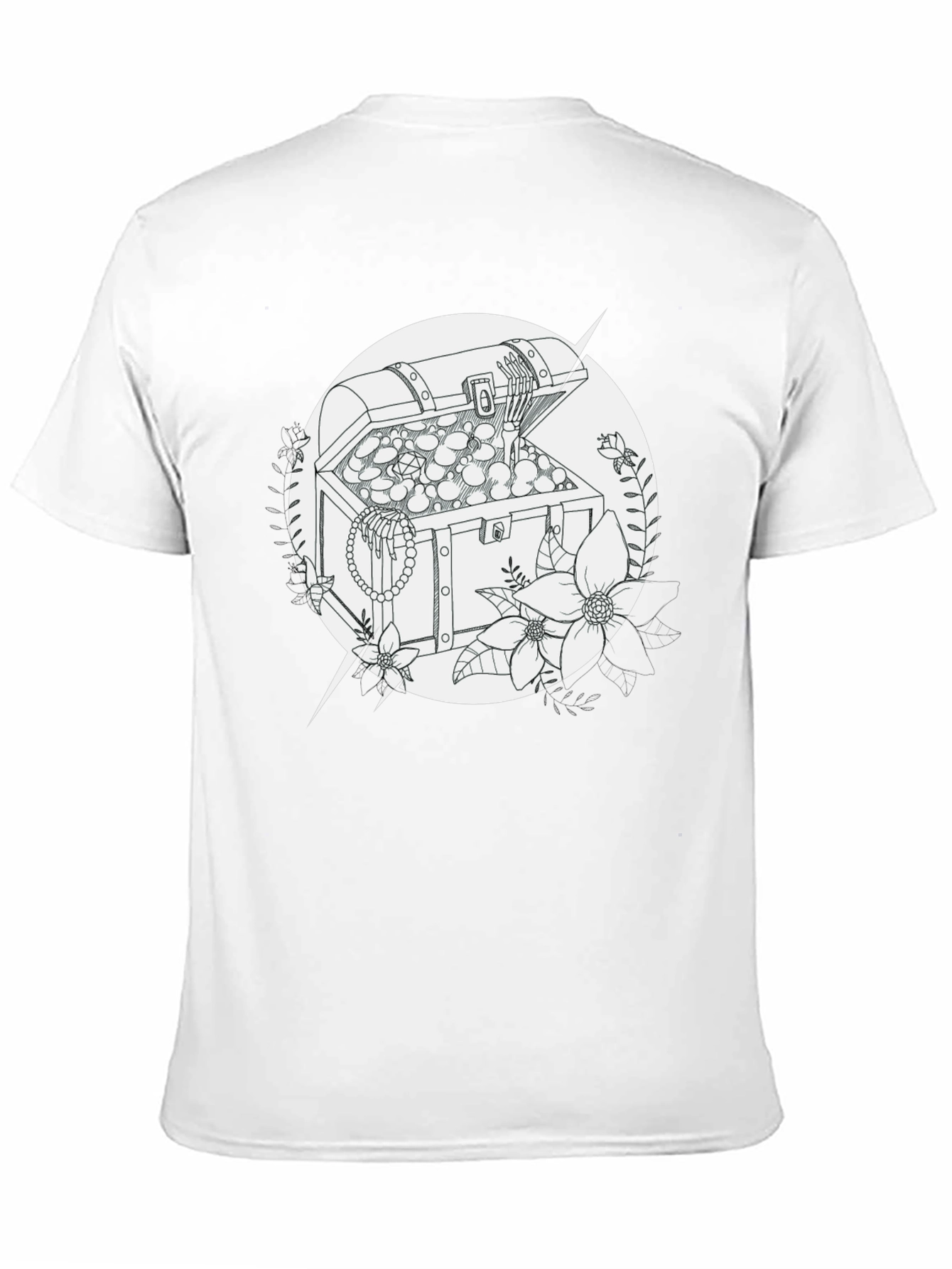 Treasure Chest Graphic Tee - Black Cotton T-Shirt