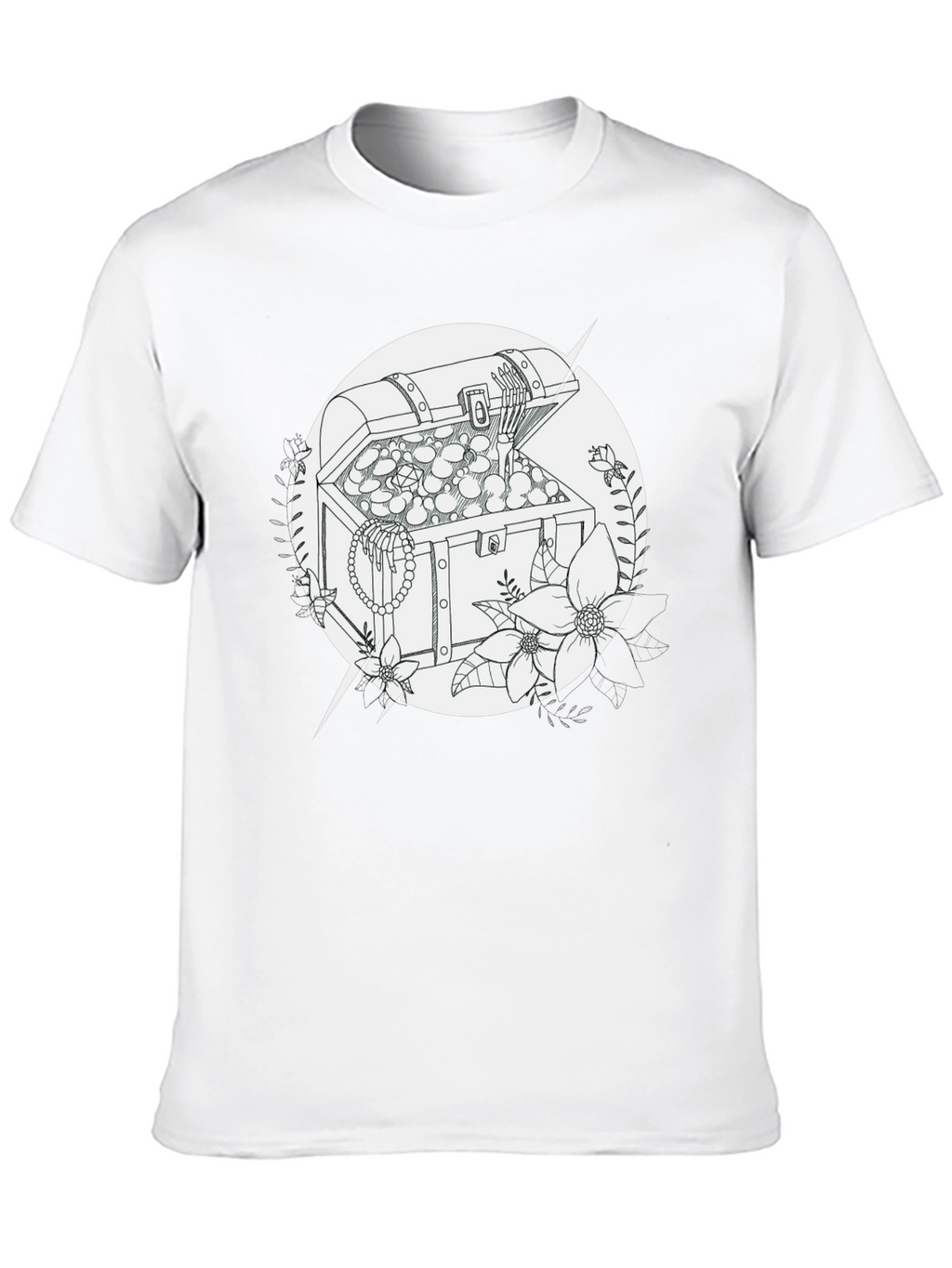 Treasure Chest Graphic Tee - Black Cotton T-Shirt
