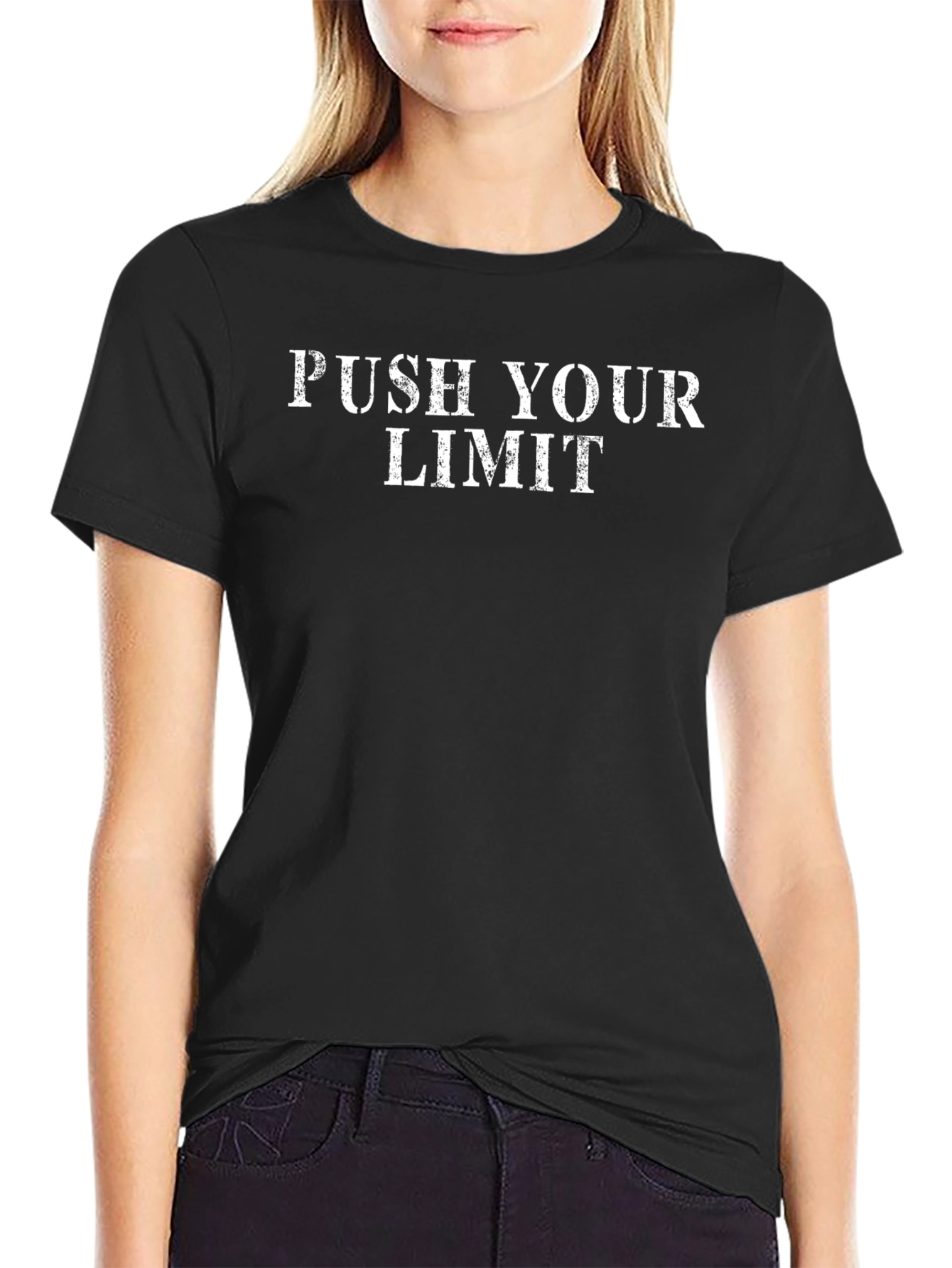 Push Your Limit Black Graphic Tee