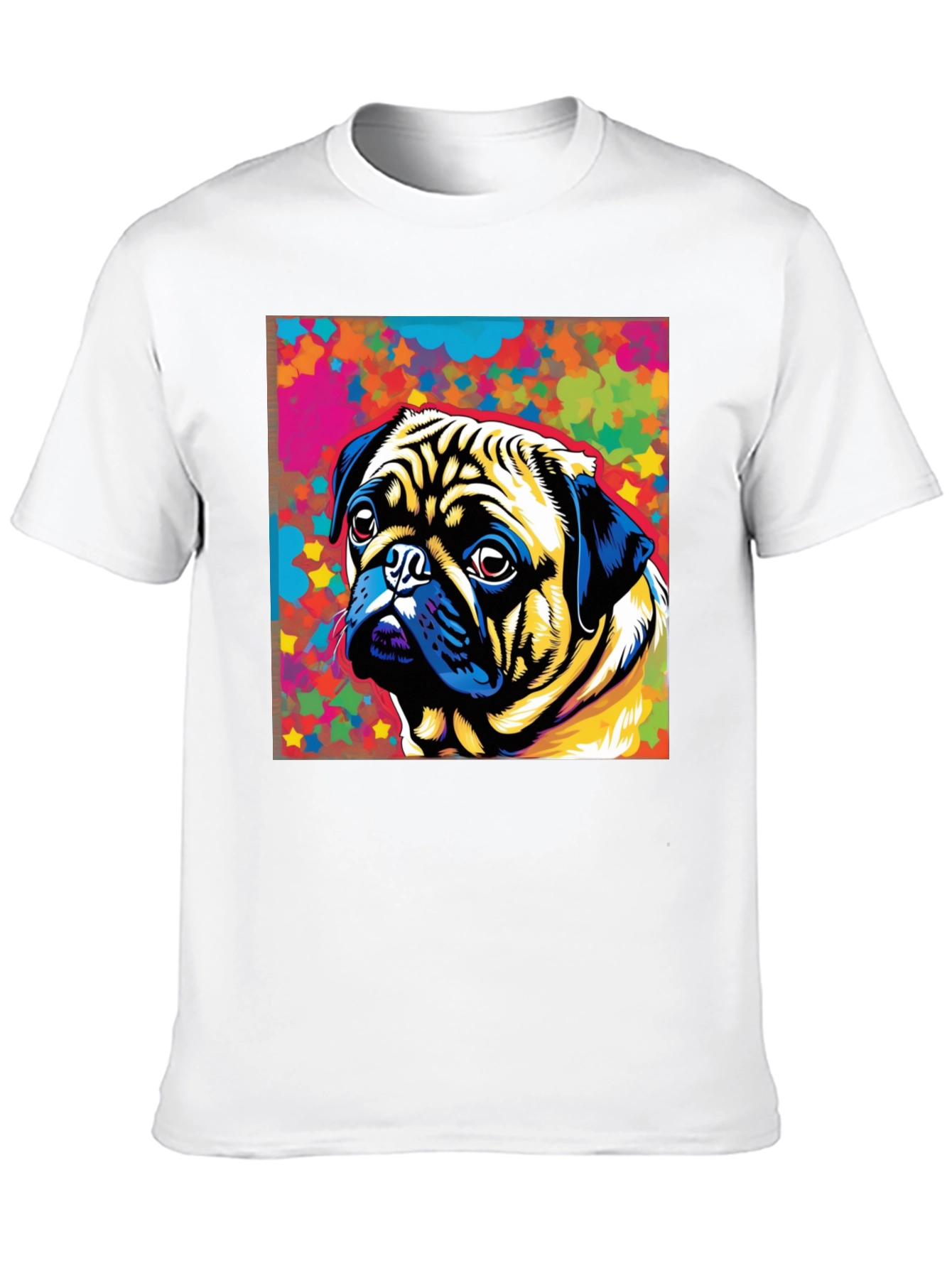 Colorful Pug Graphic T-Shirt