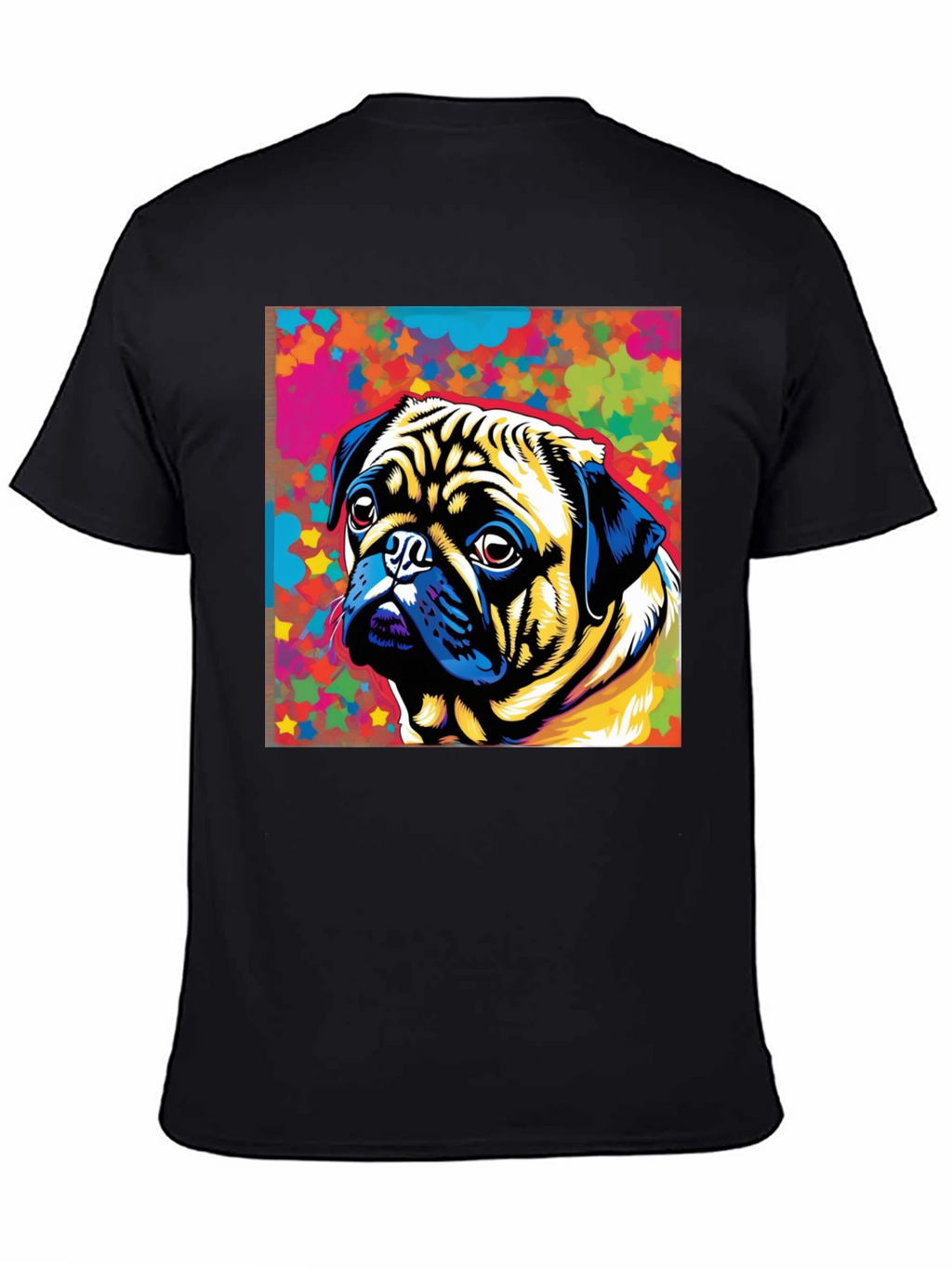 Colorful Pug Graphic T-Shirt