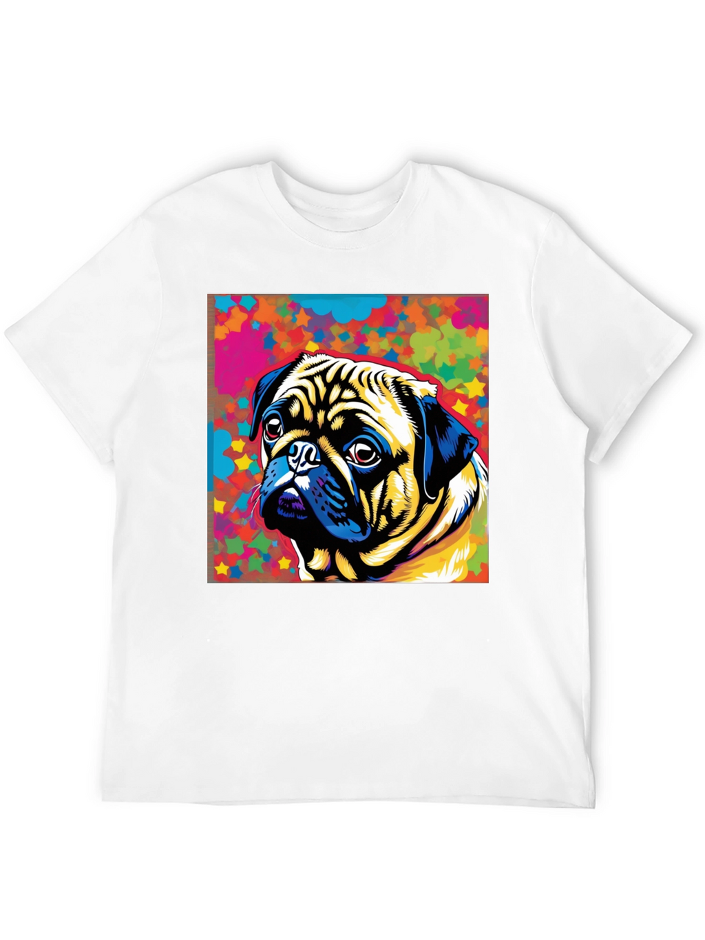 Colorful Pug Graphic T-Shirt