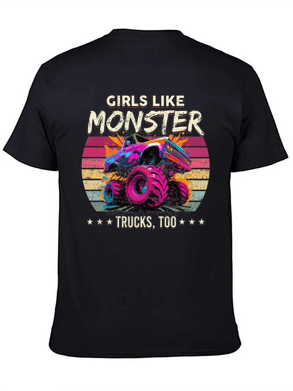 Girls Like Monster Trucks Tee - Retro Design
