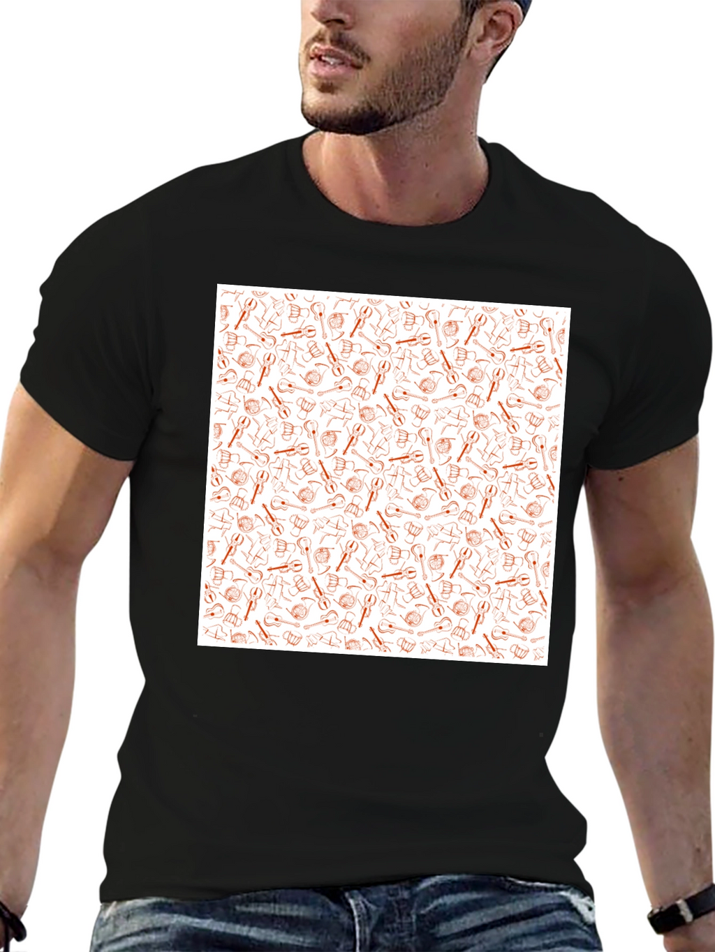 Tool Pattern Tee - Black