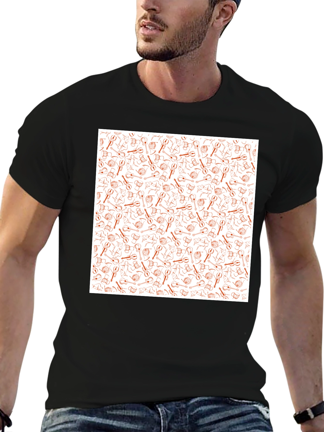 Tool Pattern Tee - Black