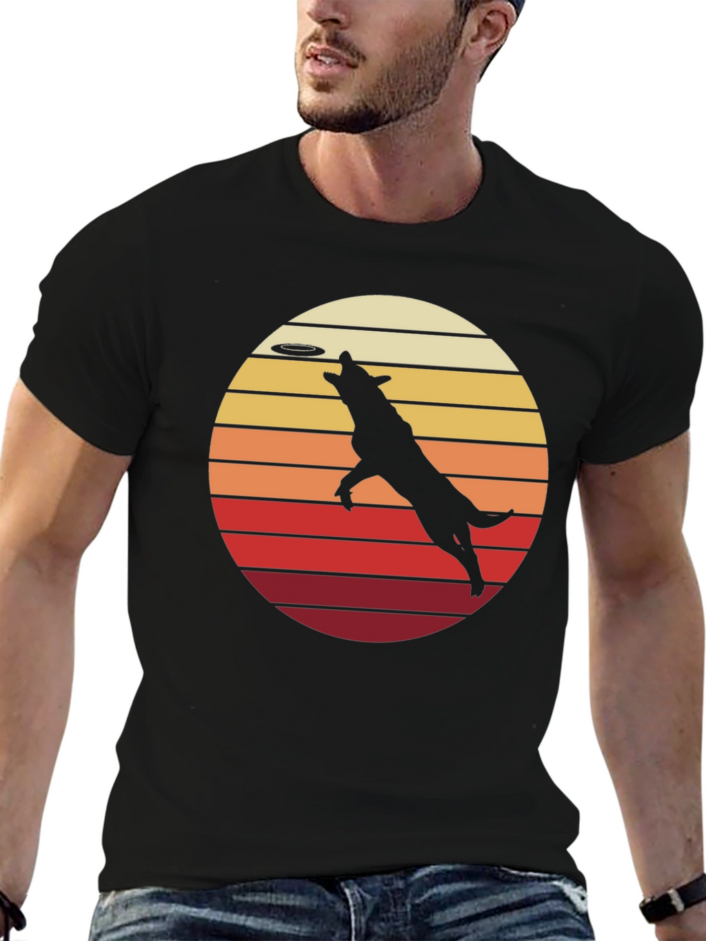 Dog Frisbee Retro T-Shirt