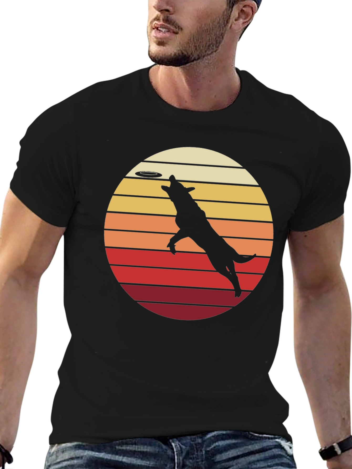 Dog Frisbee Retro T-Shirt