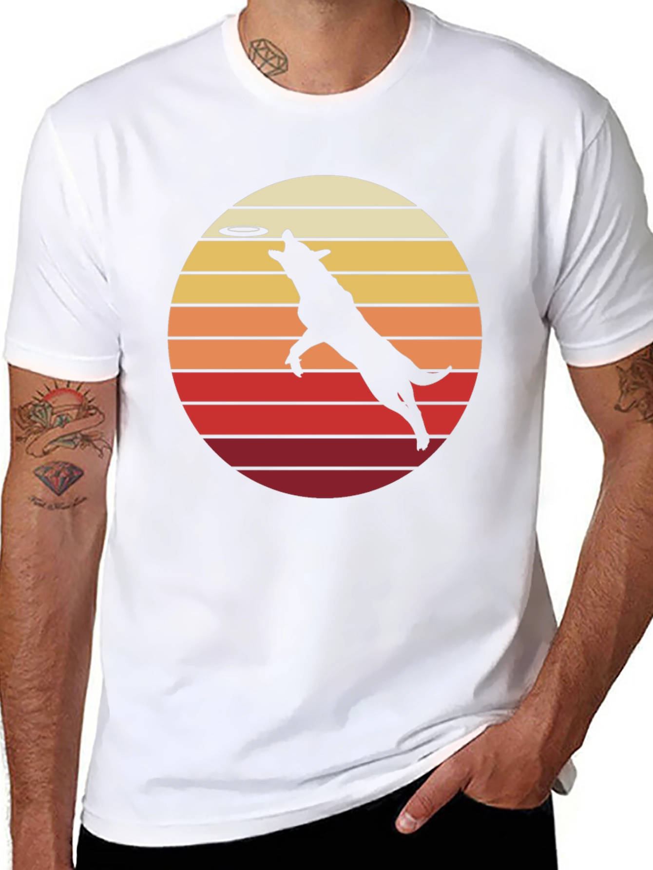 Dog Frisbee Retro T-Shirt