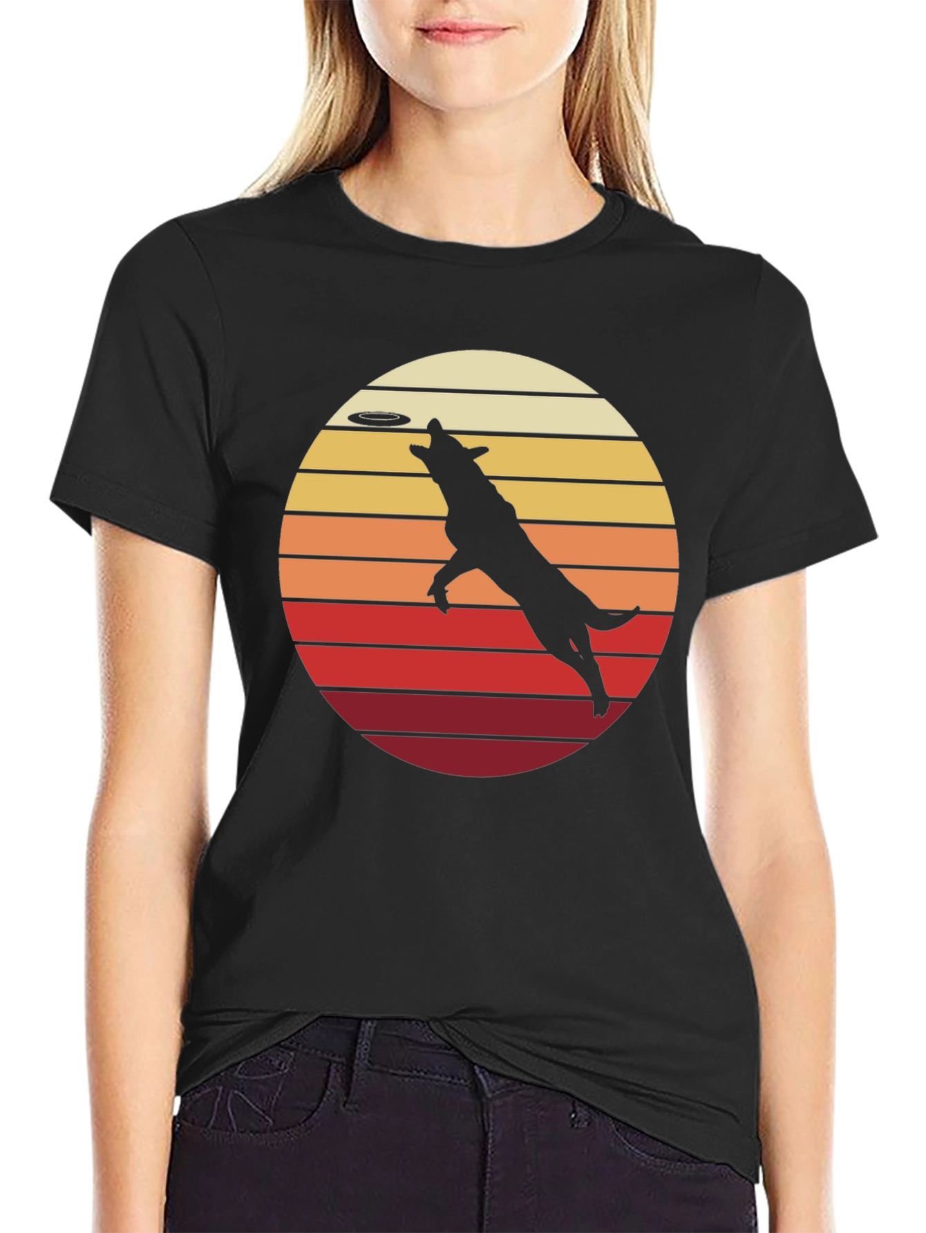 Dog Frisbee Retro T-Shirt