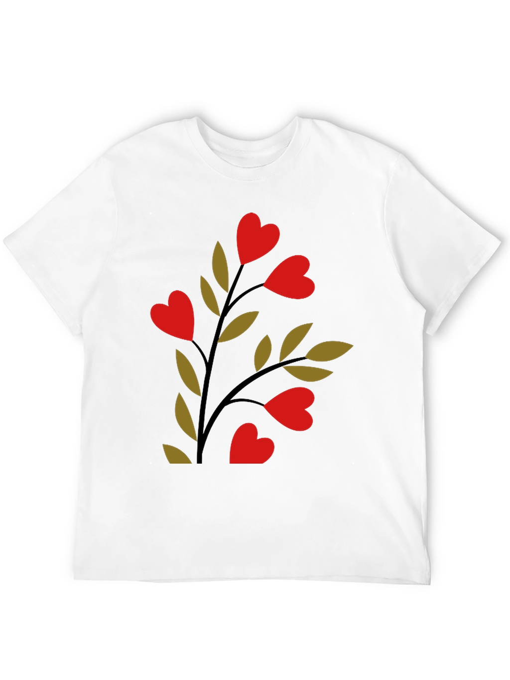 Heart Blossom Black Tee