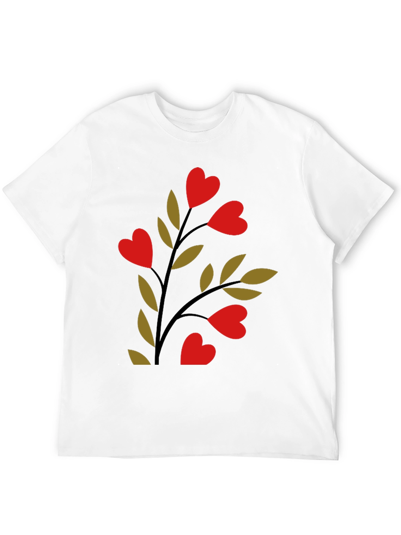 Heart Blossom Black Tee