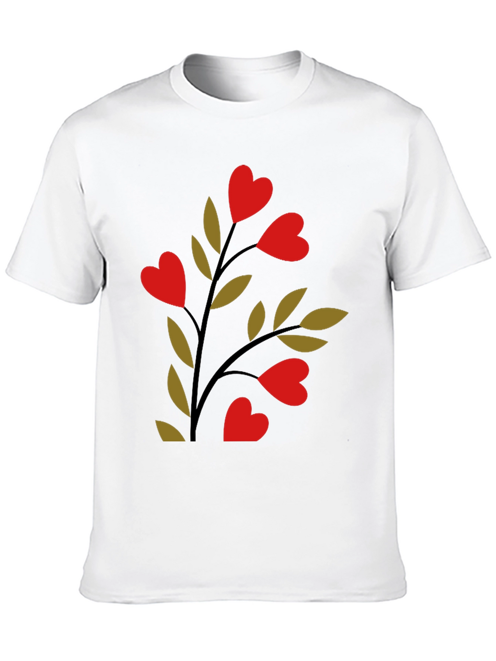 Heart Blossom Black Tee