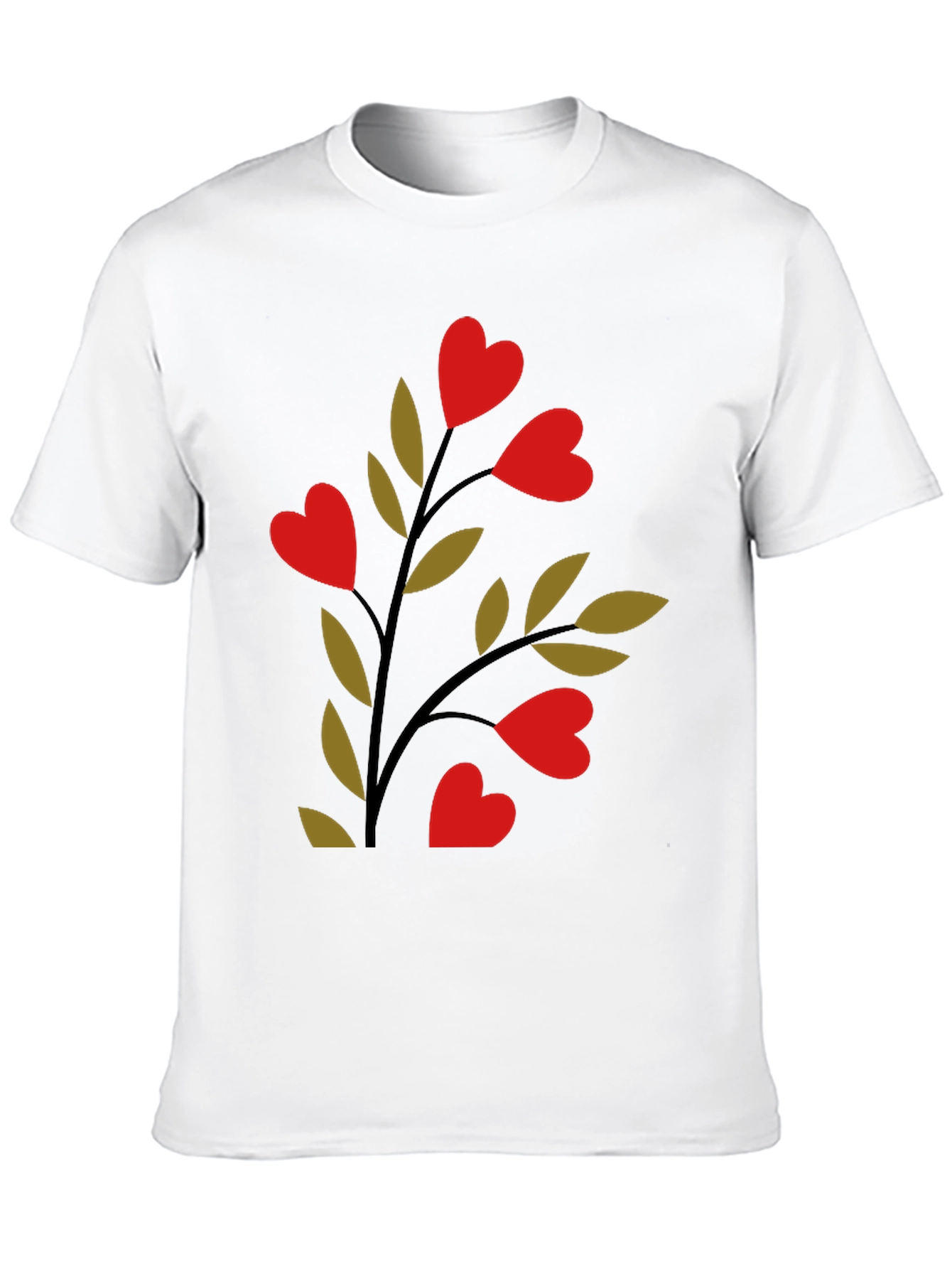 Heart Blossom Black Tee